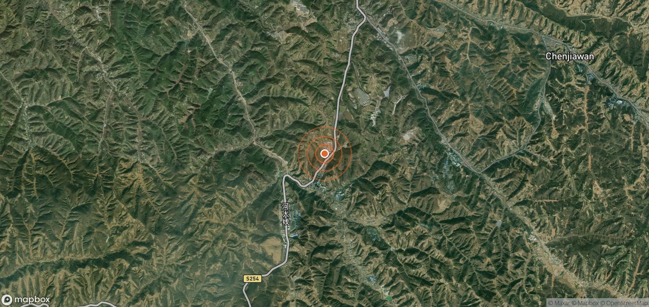 Satellite map of methane plume locations in CHN_S_441