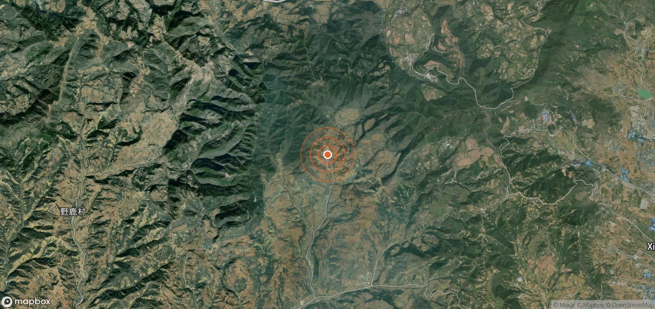 Satellite map of methane plume locations in CHN_S_443