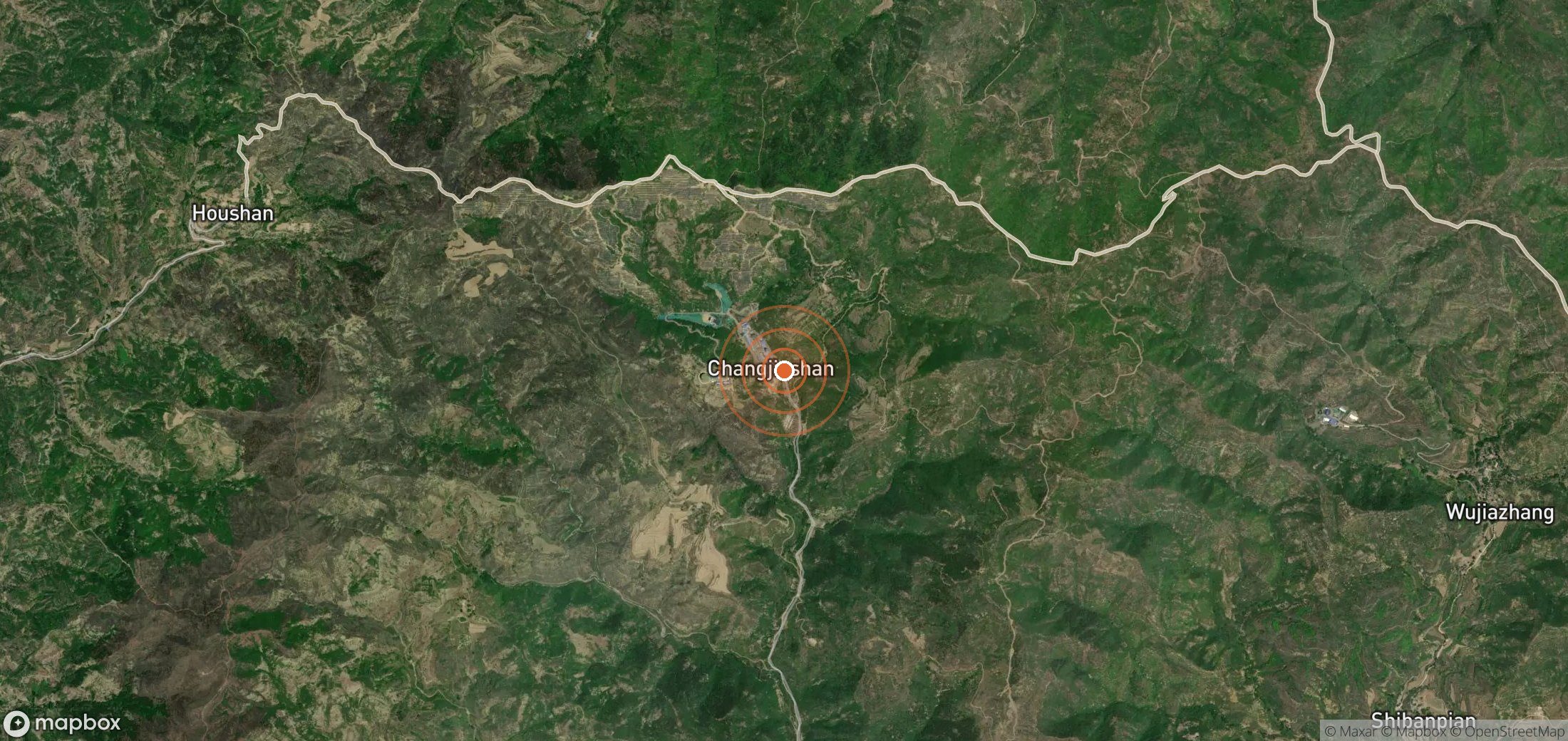 Satellite map of methane plume locations in CHN_S_446