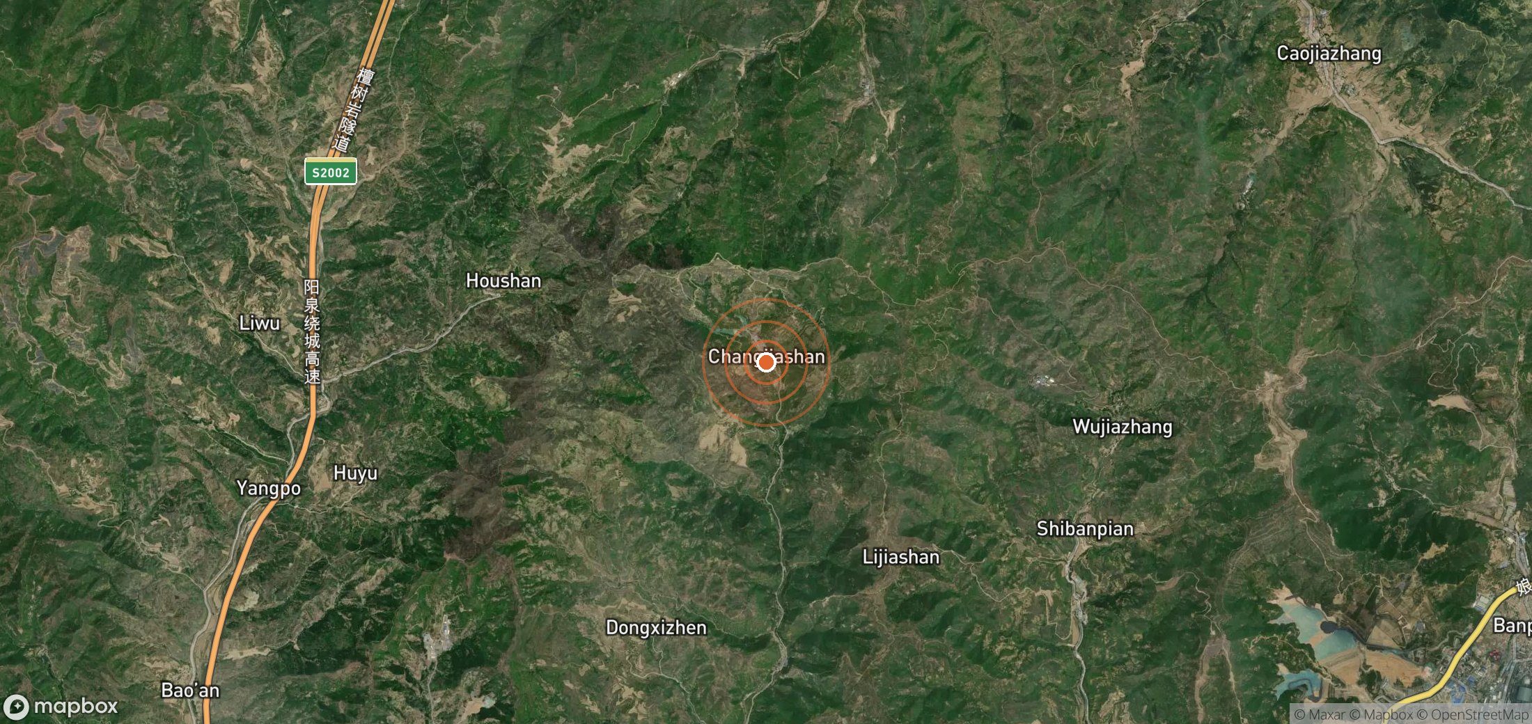 Satellite map of methane plume locations in CHN_S_447