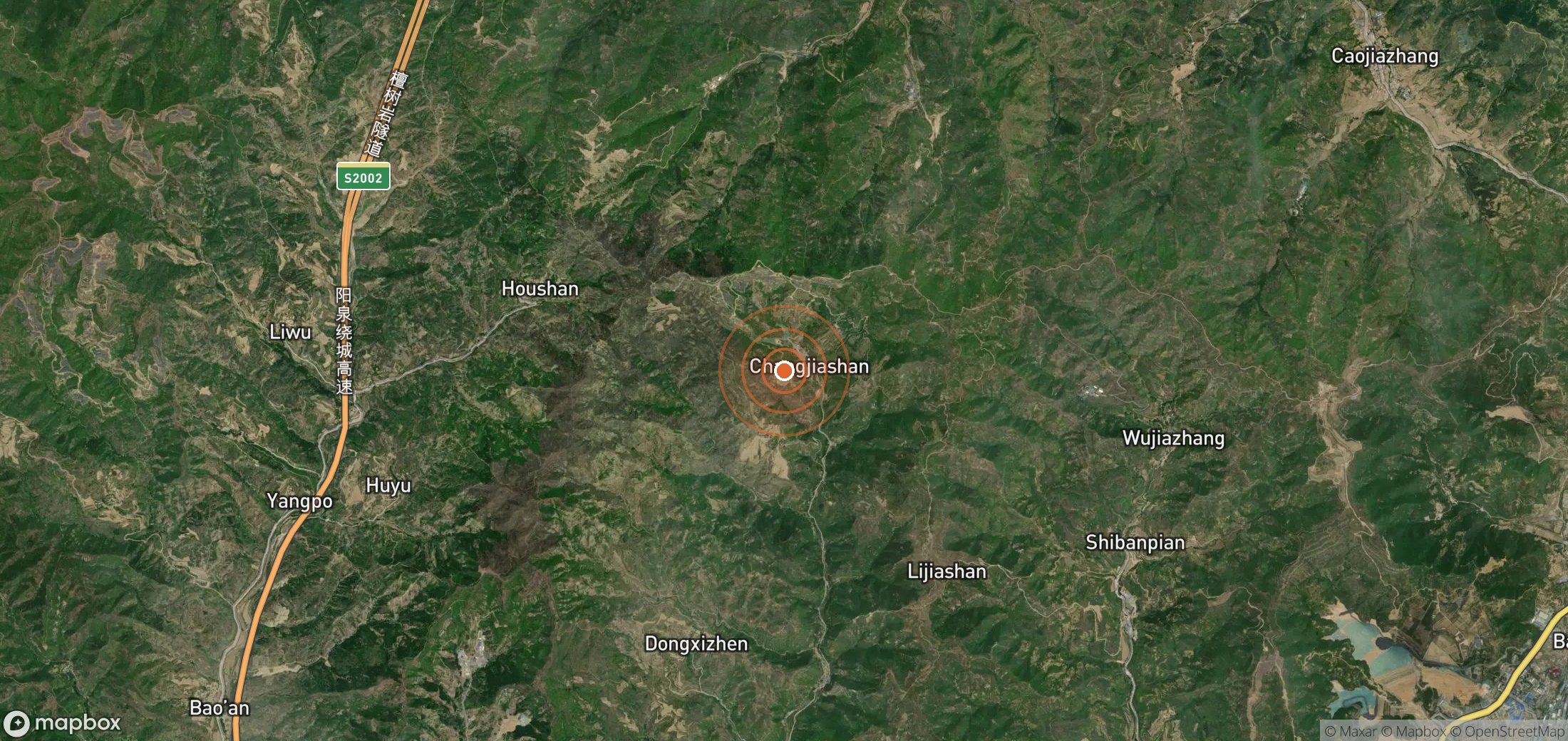 Satellite map of methane plume locations in CHN_S_448