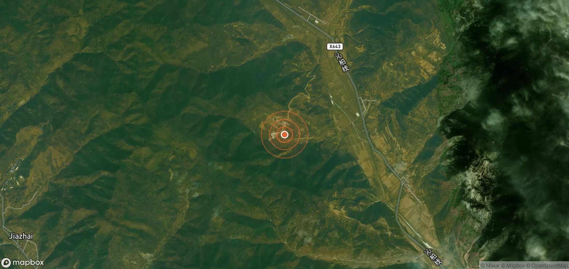 Mapa satelital de plumas de metano en CHN_S_456