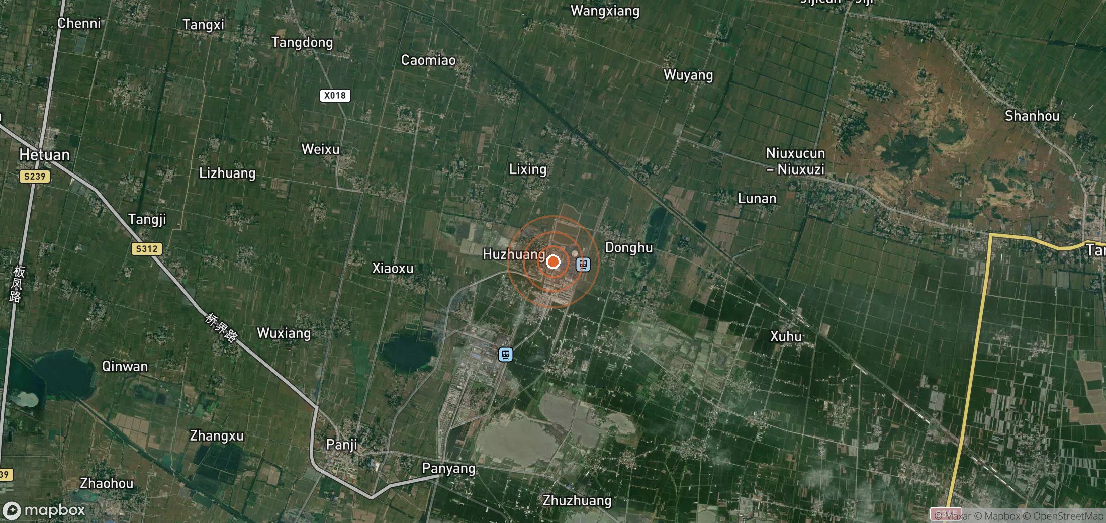 Mapa satelital de plumas de metano en CHN_S_461