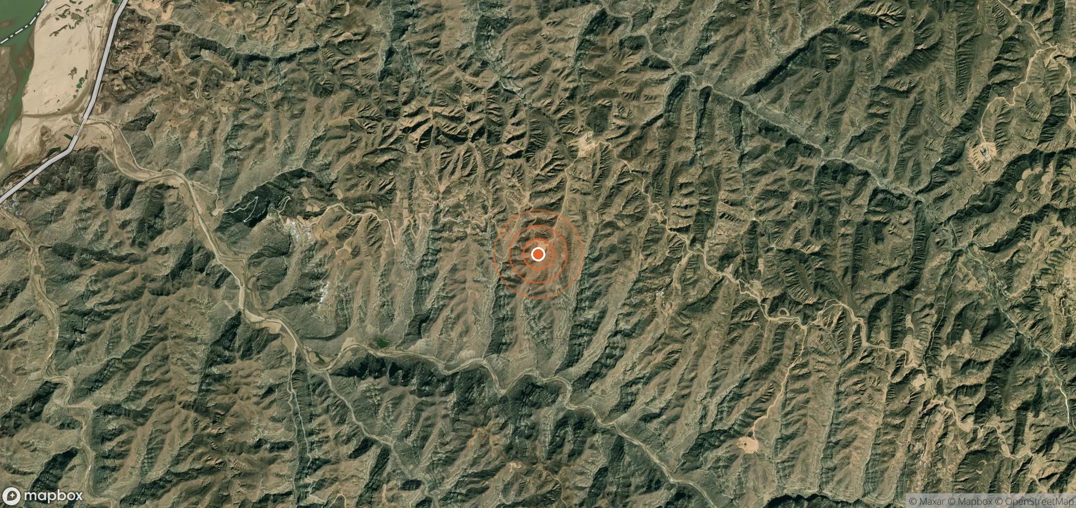 Satellite map of methane plume locations in CHN_S_463