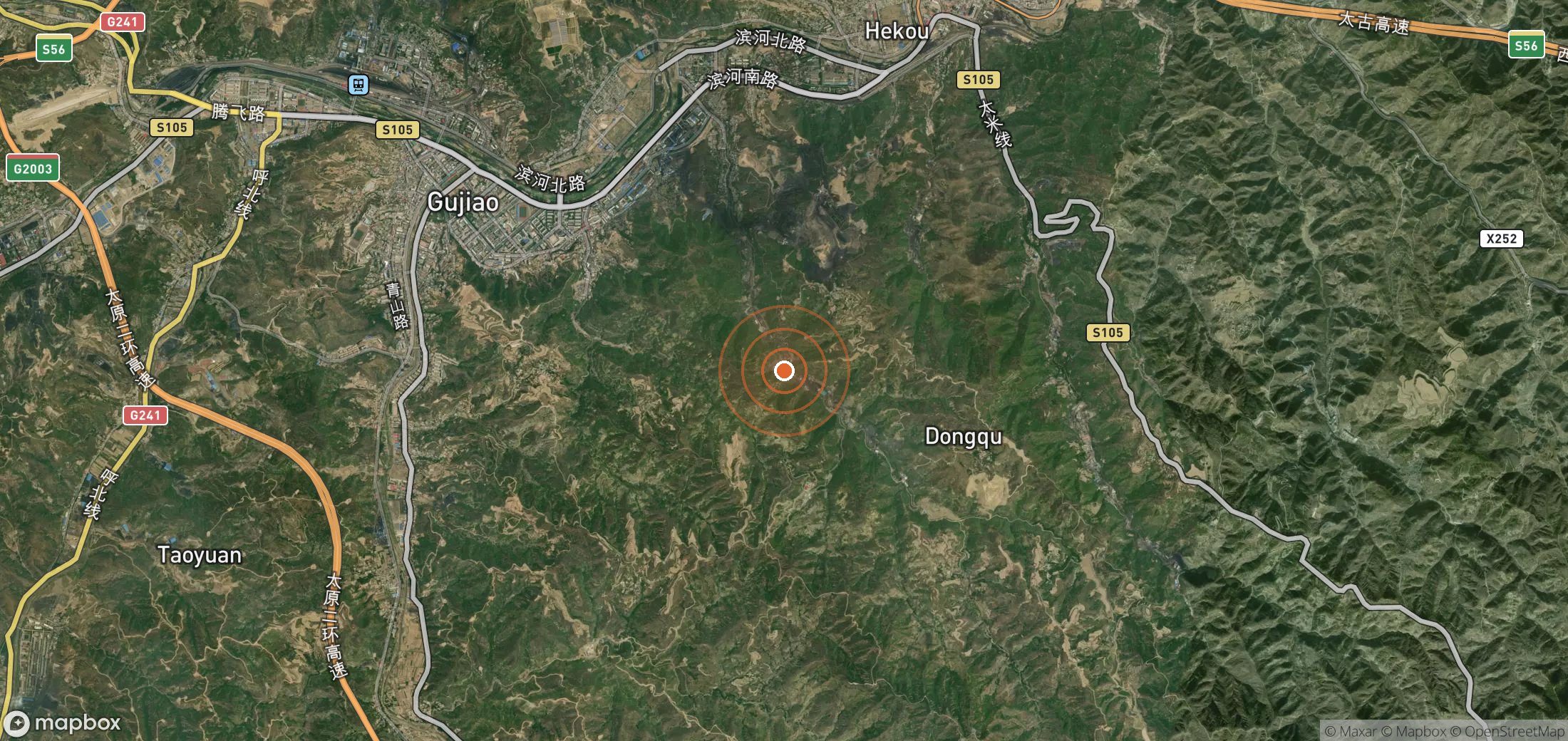 Satellite map of methane plume locations in CHN_S_475