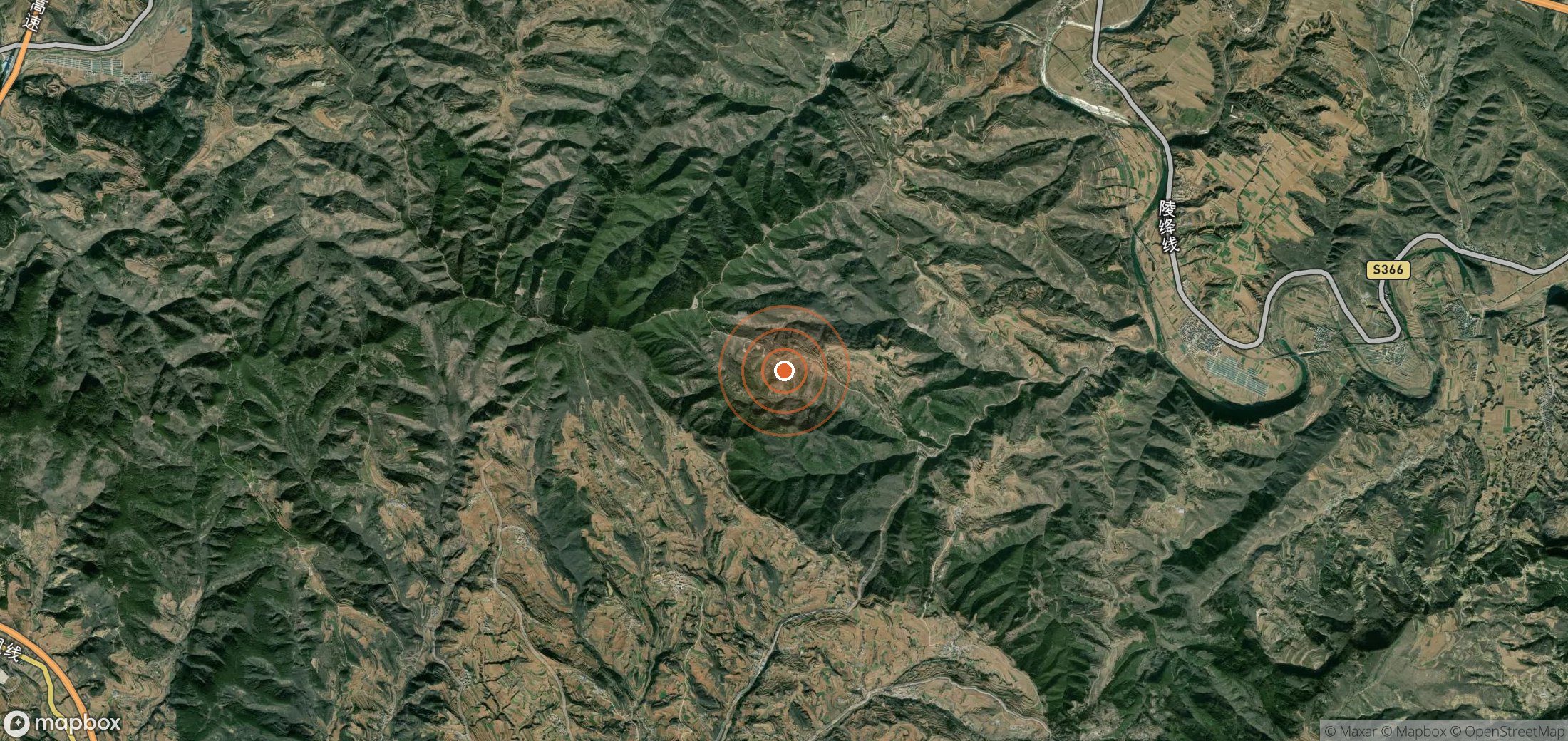 Satellite map of methane plume locations in CHN_S_488