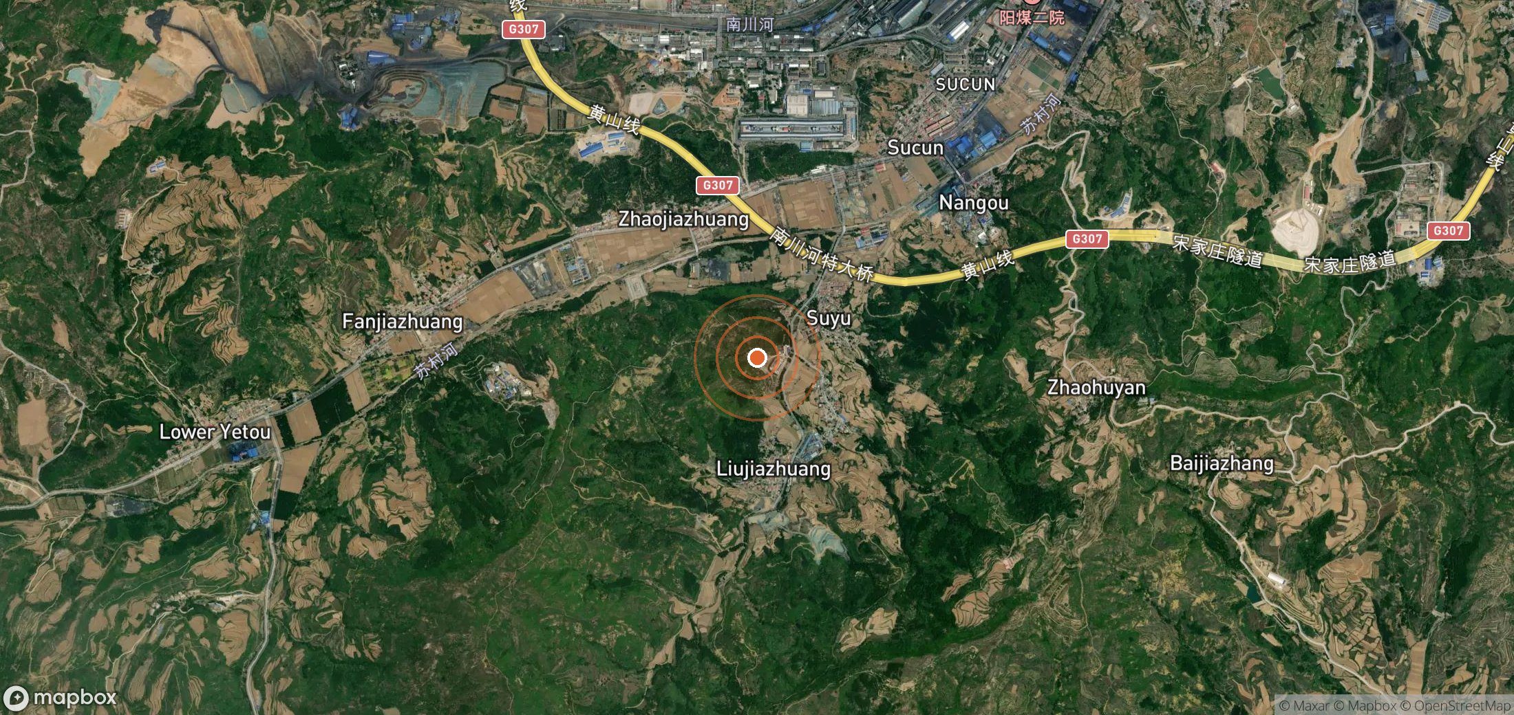 Satellite map of methane plume locations in CHN_S_495