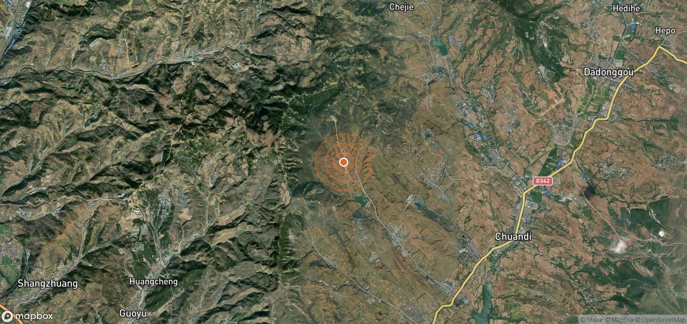 Satellite map of methane plume locations in CHN_S_498