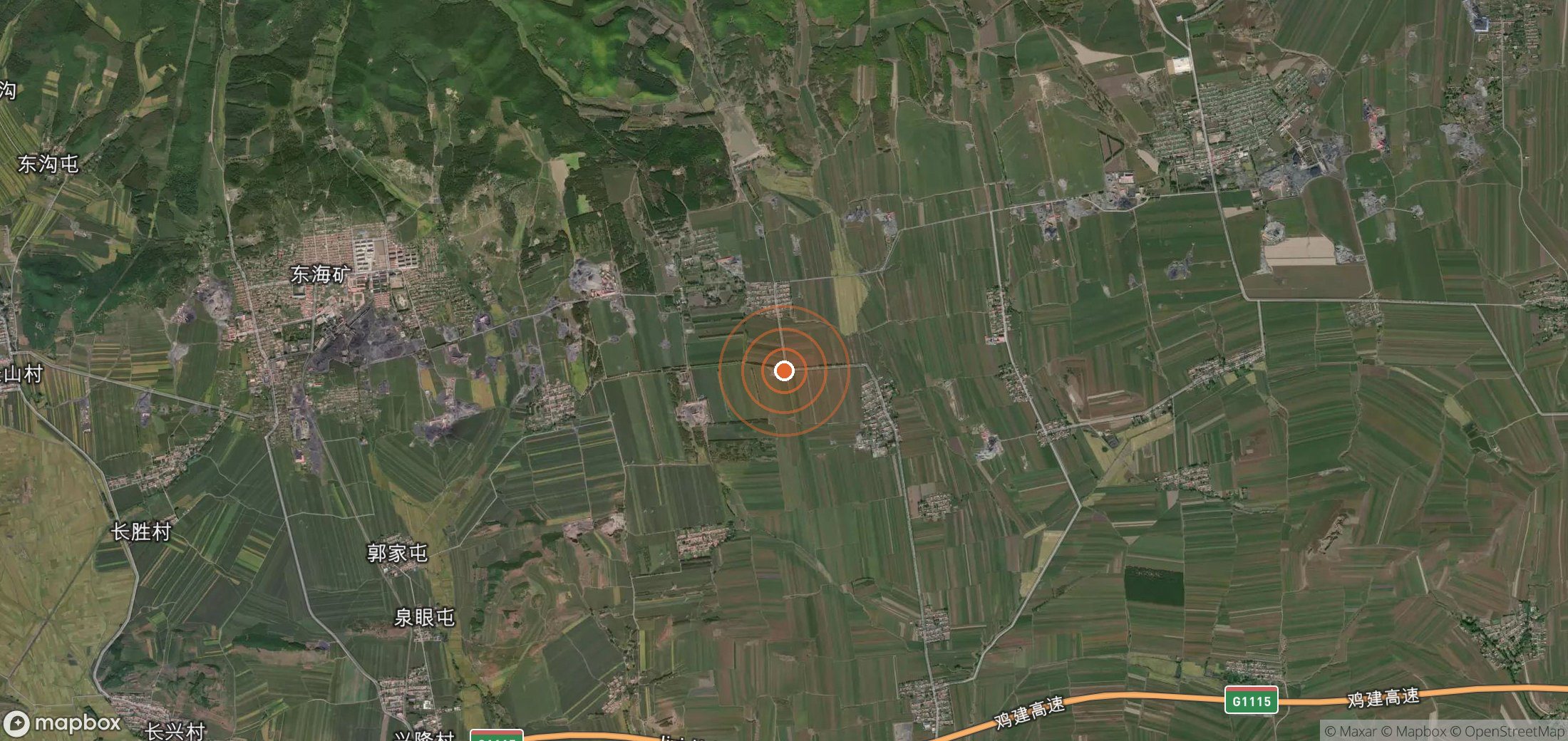 Satellite map of methane plume locations in CHN_S_546