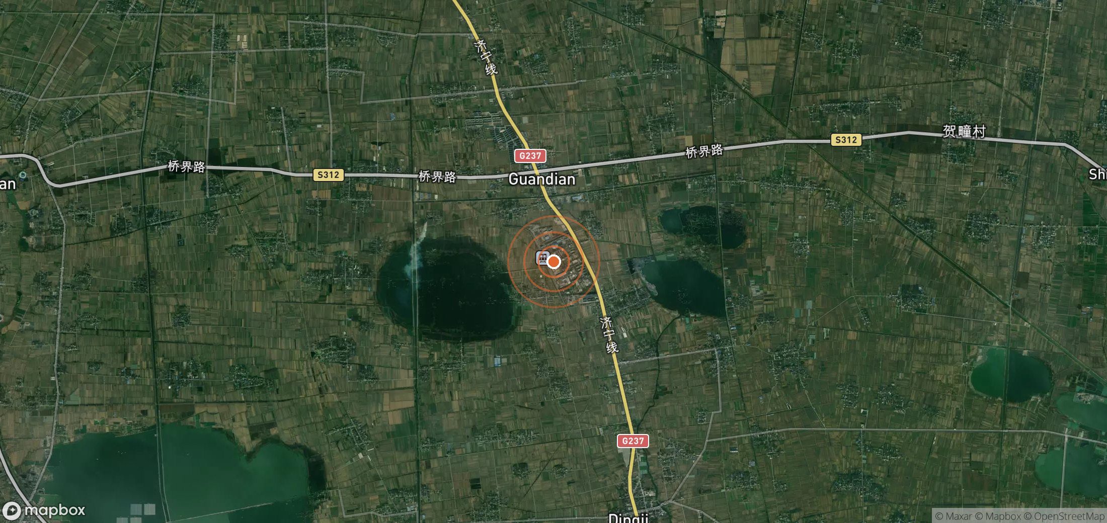 Satellite map of methane plume locations in CHN_S_562