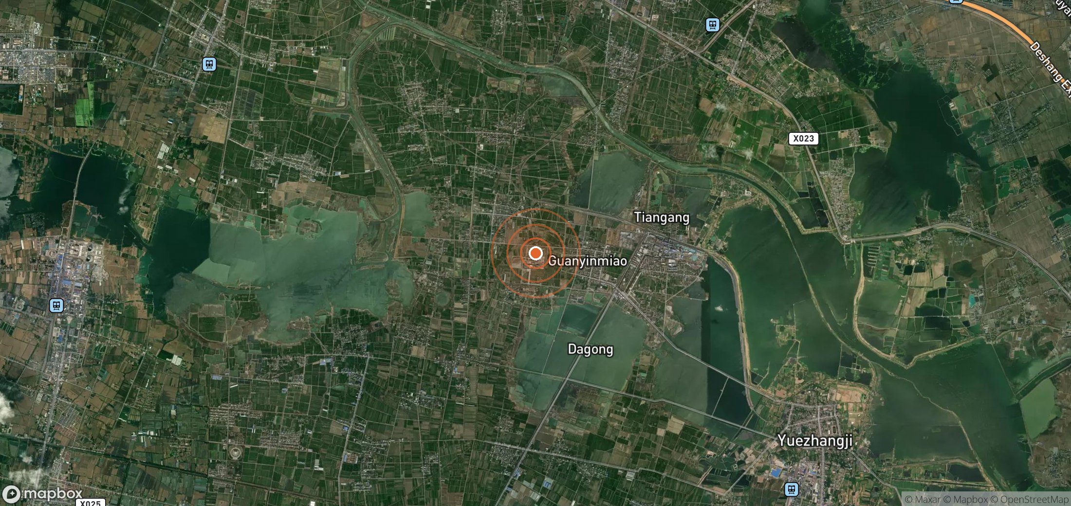 Satellite map of methane plume locations in CHN_S_571