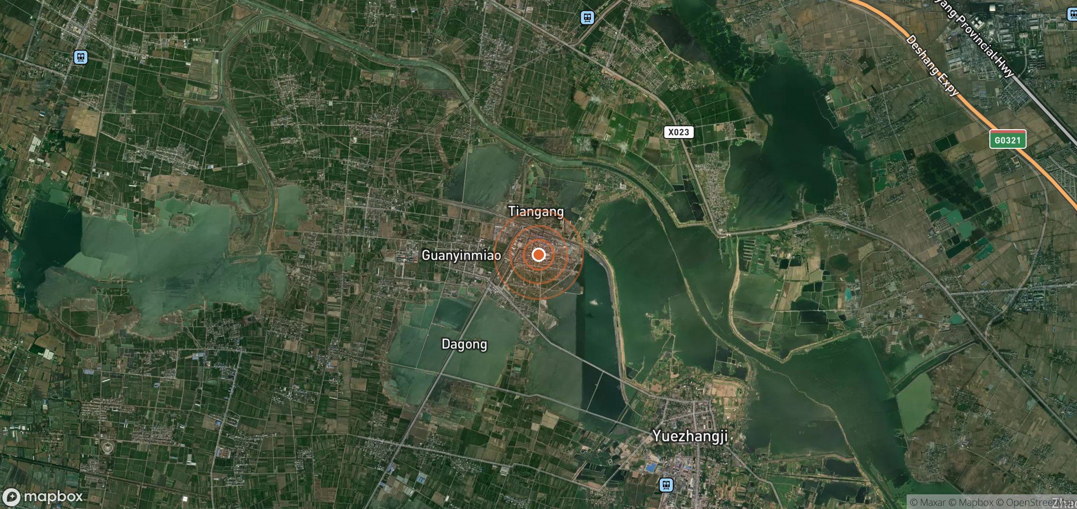 Satellite map of methane plume locations in CHN_S_573