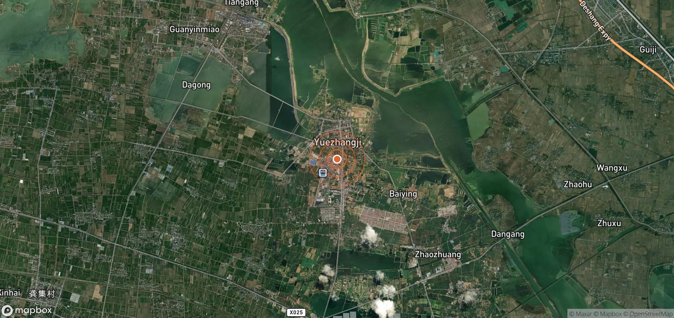 Satellite map of methane plume locations in CHN_S_574
