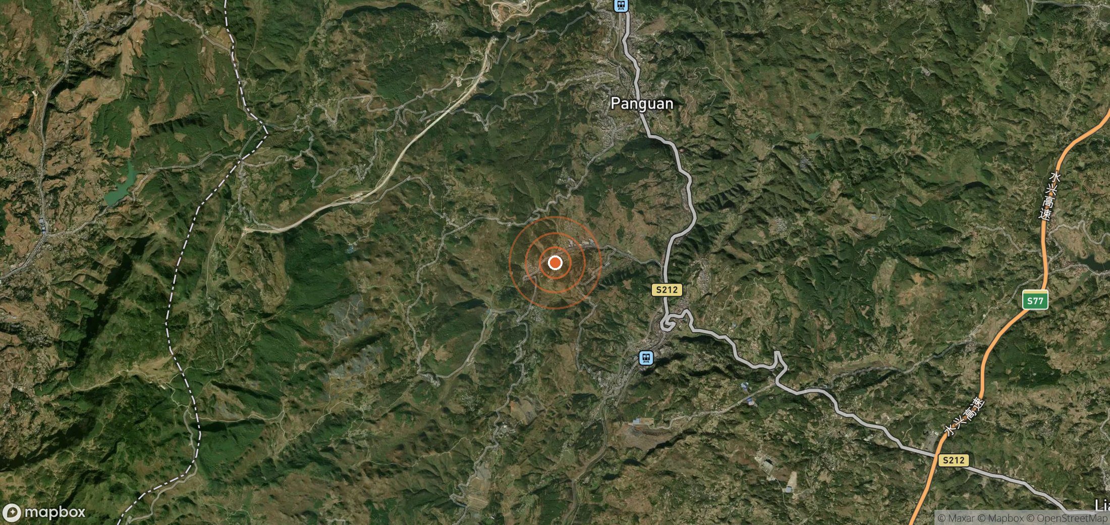 Satellite map of methane plume locations in CHN_S_593