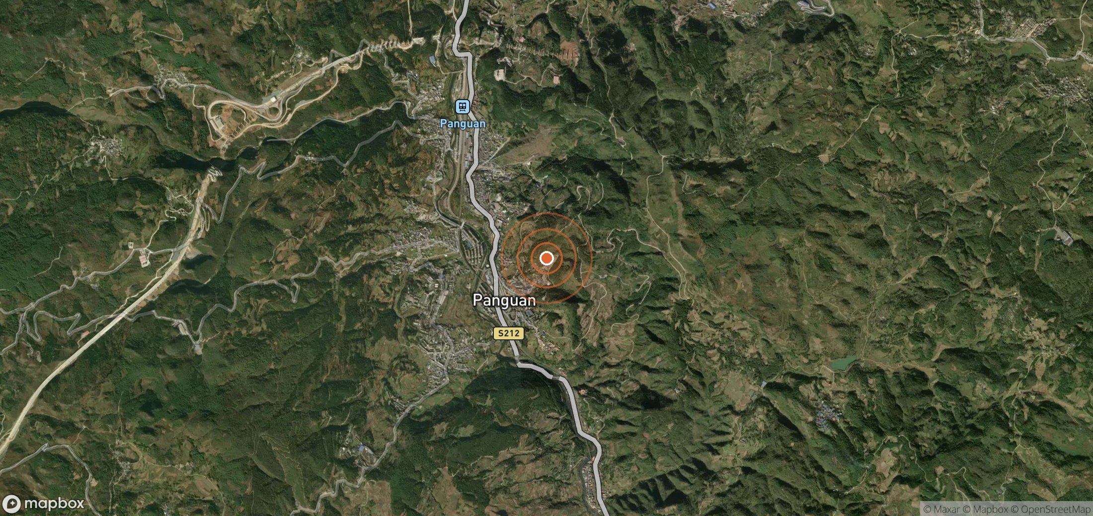 Satellite map of methane plume locations in CHN_S_595