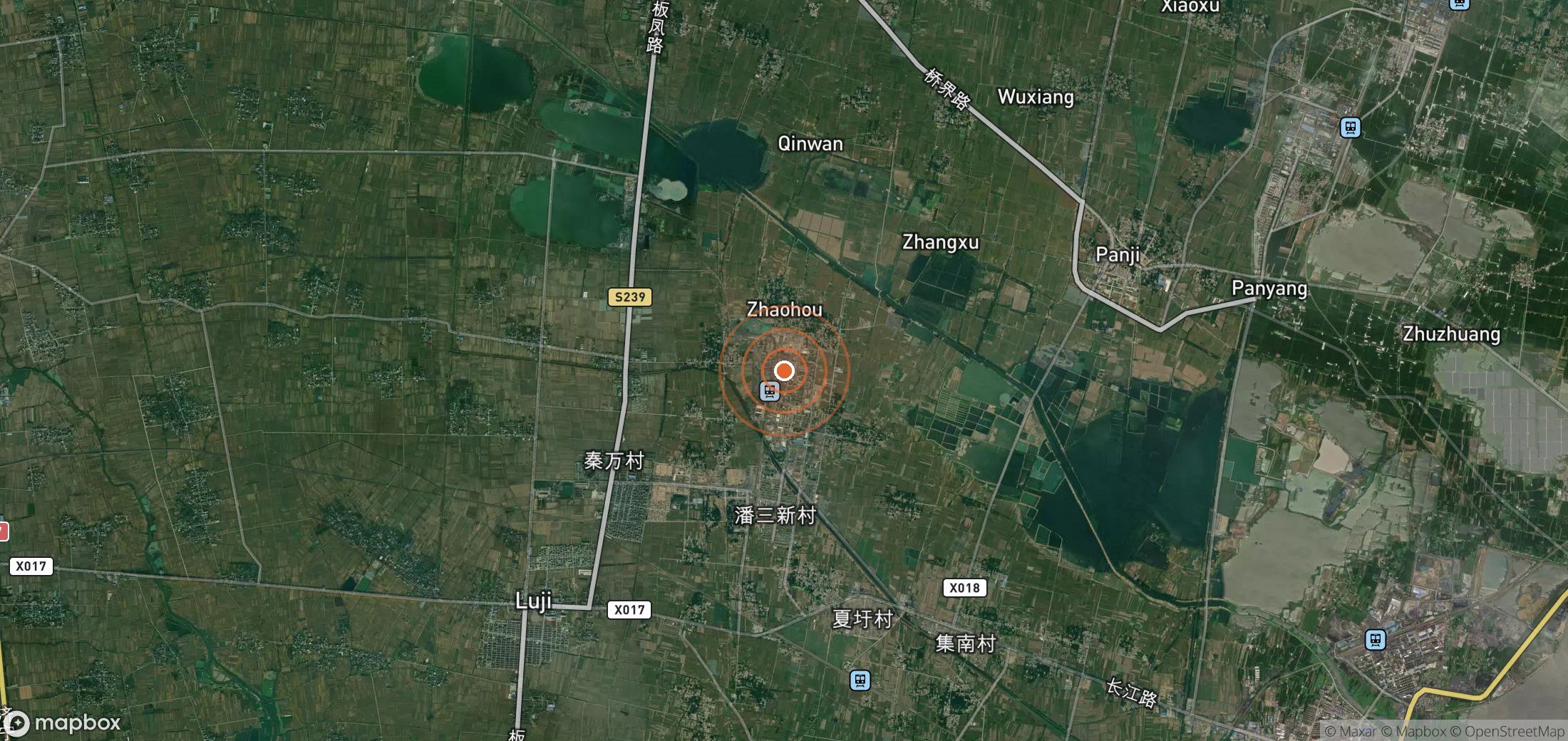 Satellite map of methane plume locations in CHN_S_598