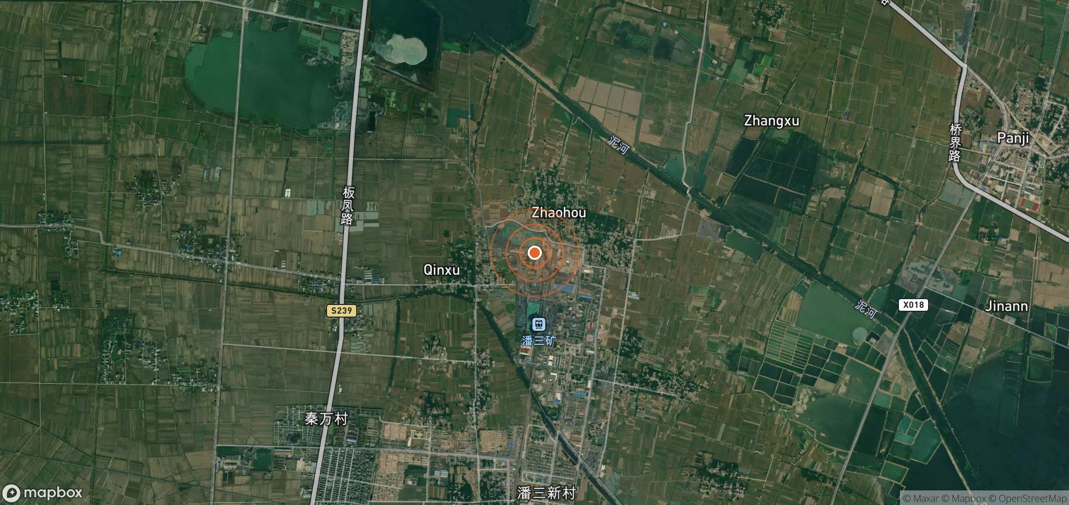 Mapa satelital de plumas de metano en CHN_S_599