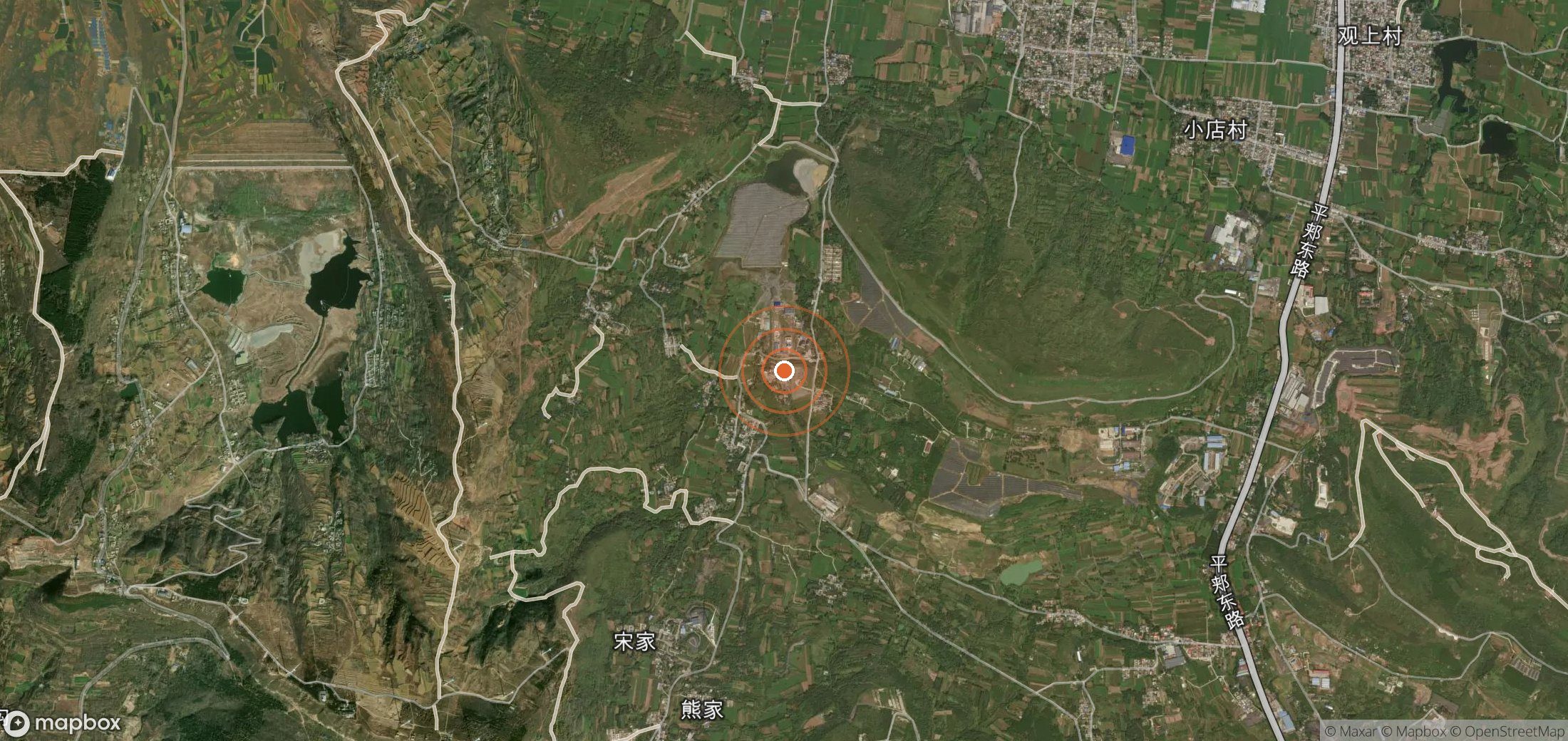 Satellite map of methane plume locations in CHN_S_614
