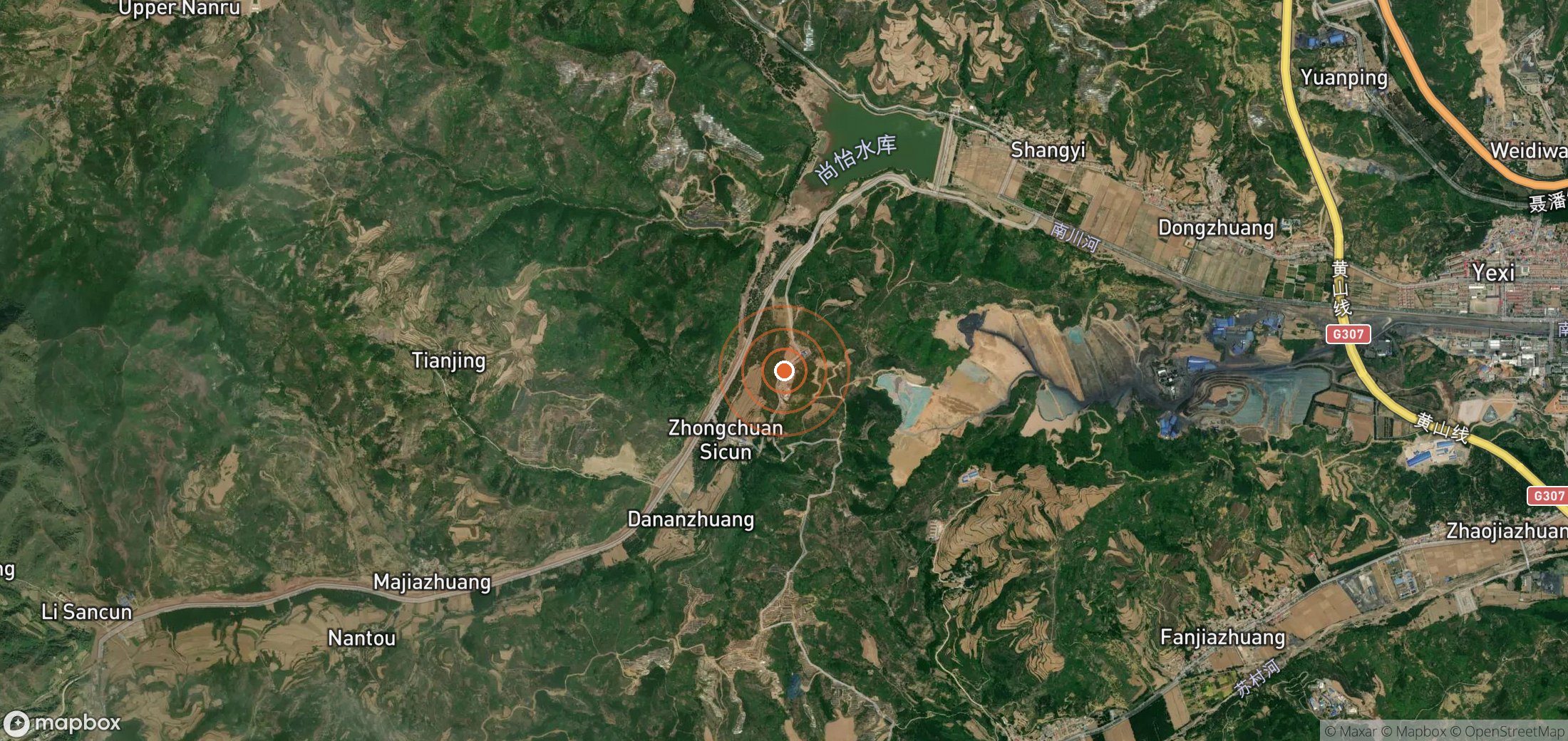 Mapa satelital de plumas de metano en CHN_S_634