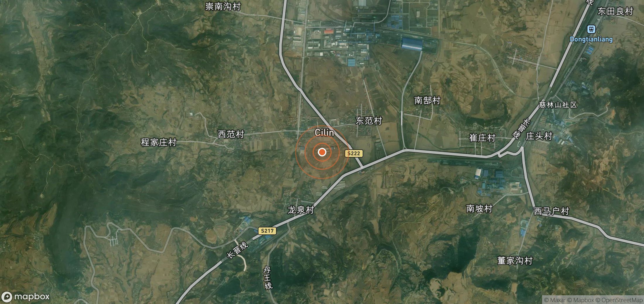 Satellite map of methane plume locations in CHN_S_636