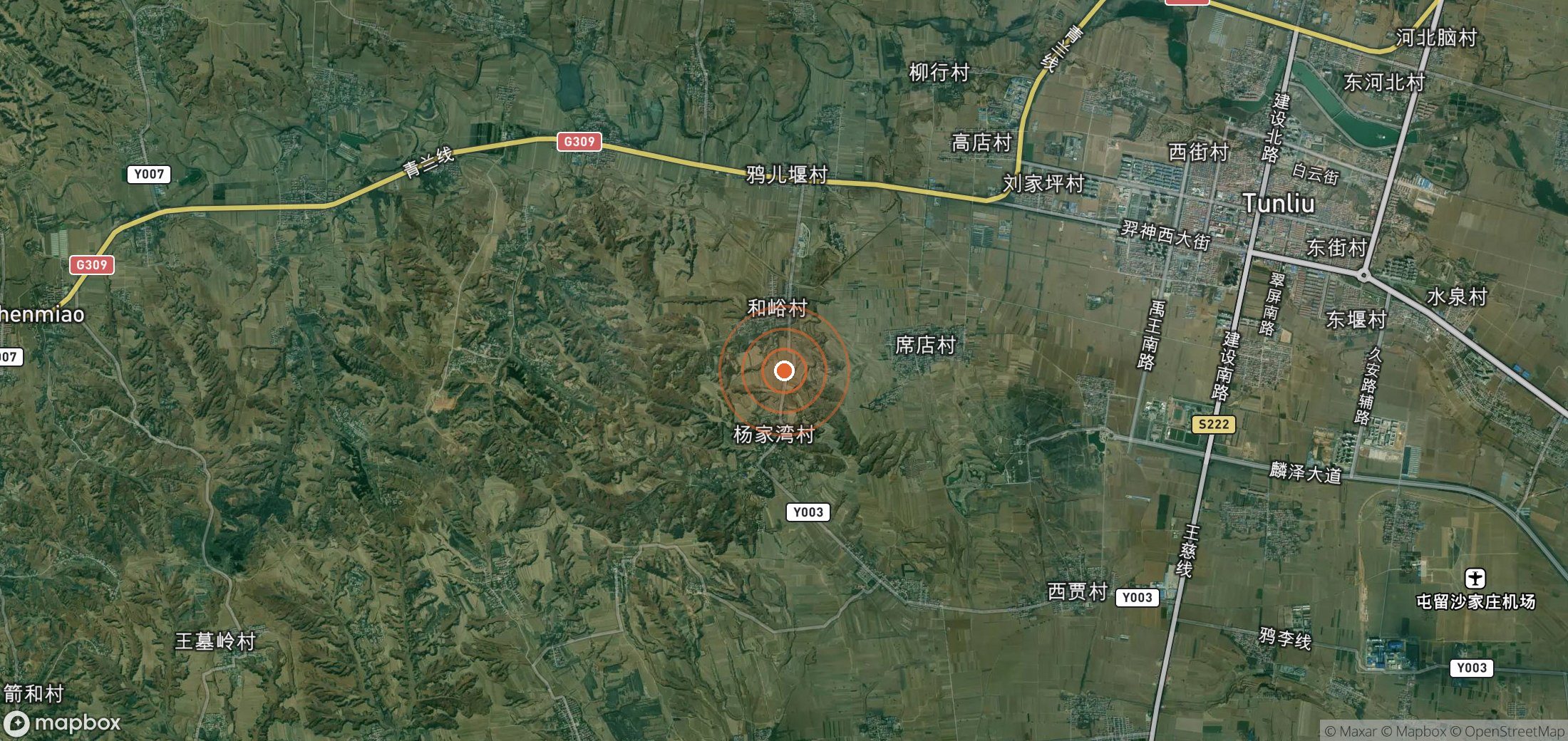 Satellite map of methane plume locations in CHN_S_641