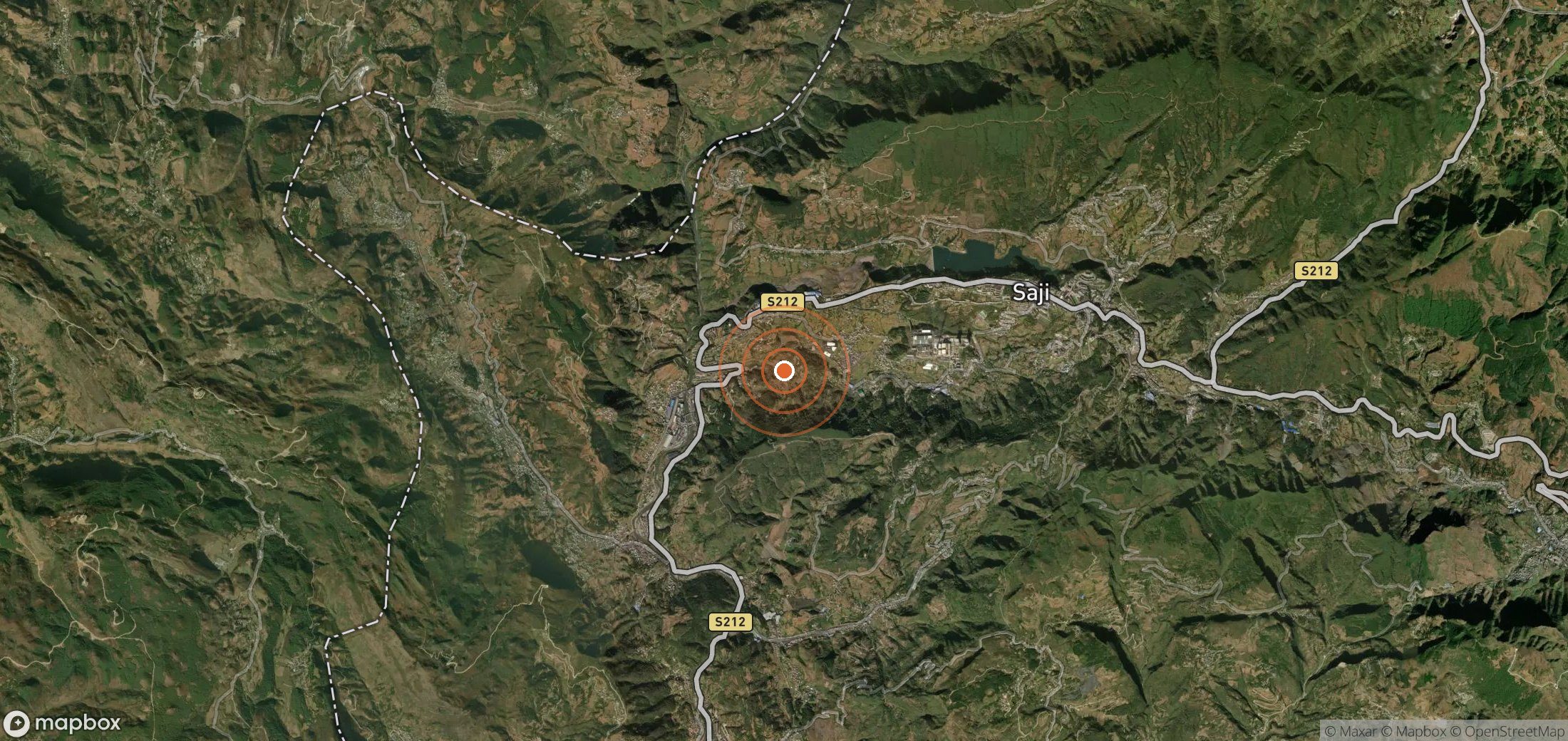 Satellite map of methane plume locations in CHN_S_652