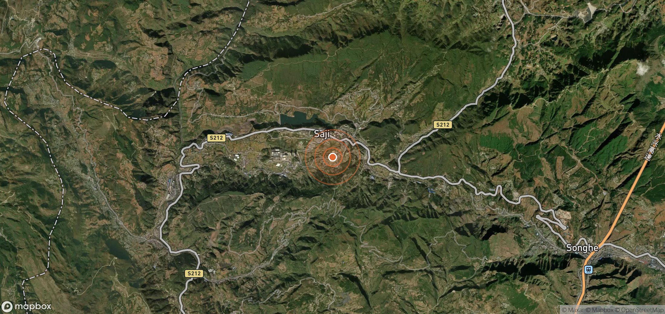 Satellite map of methane plume locations in CHN_S_653