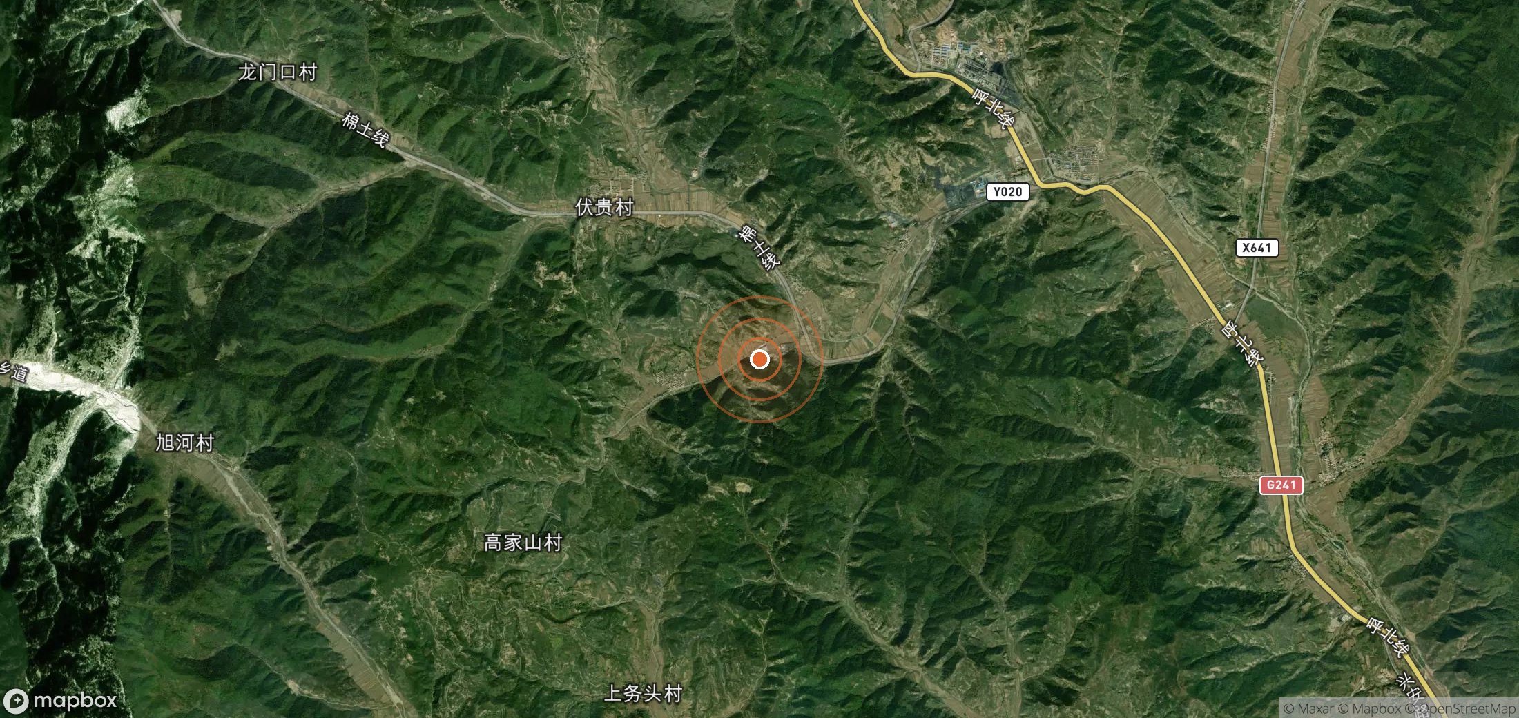 Satellite map of methane plume locations in CHN_S_657