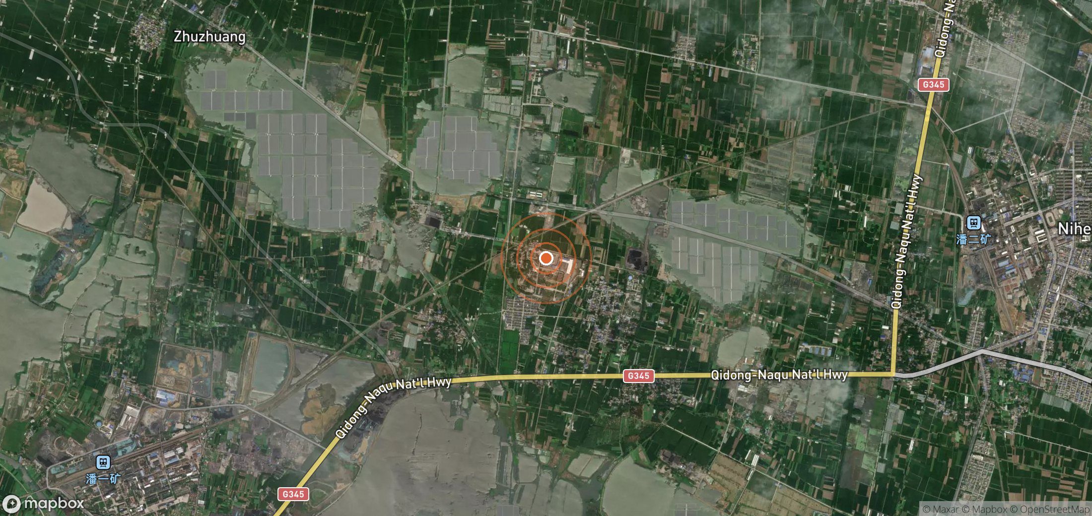 Satellite map of methane plume locations in CHN_S_669