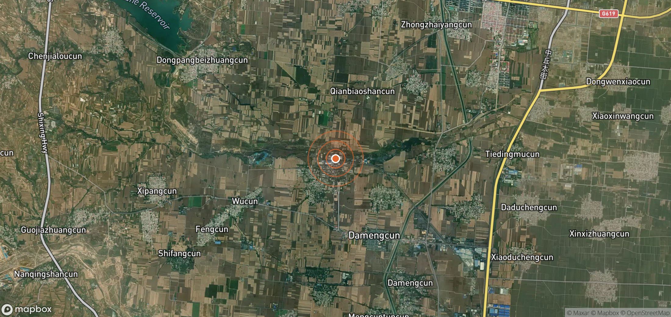 Satellite map of methane plume locations in CHN_S_678