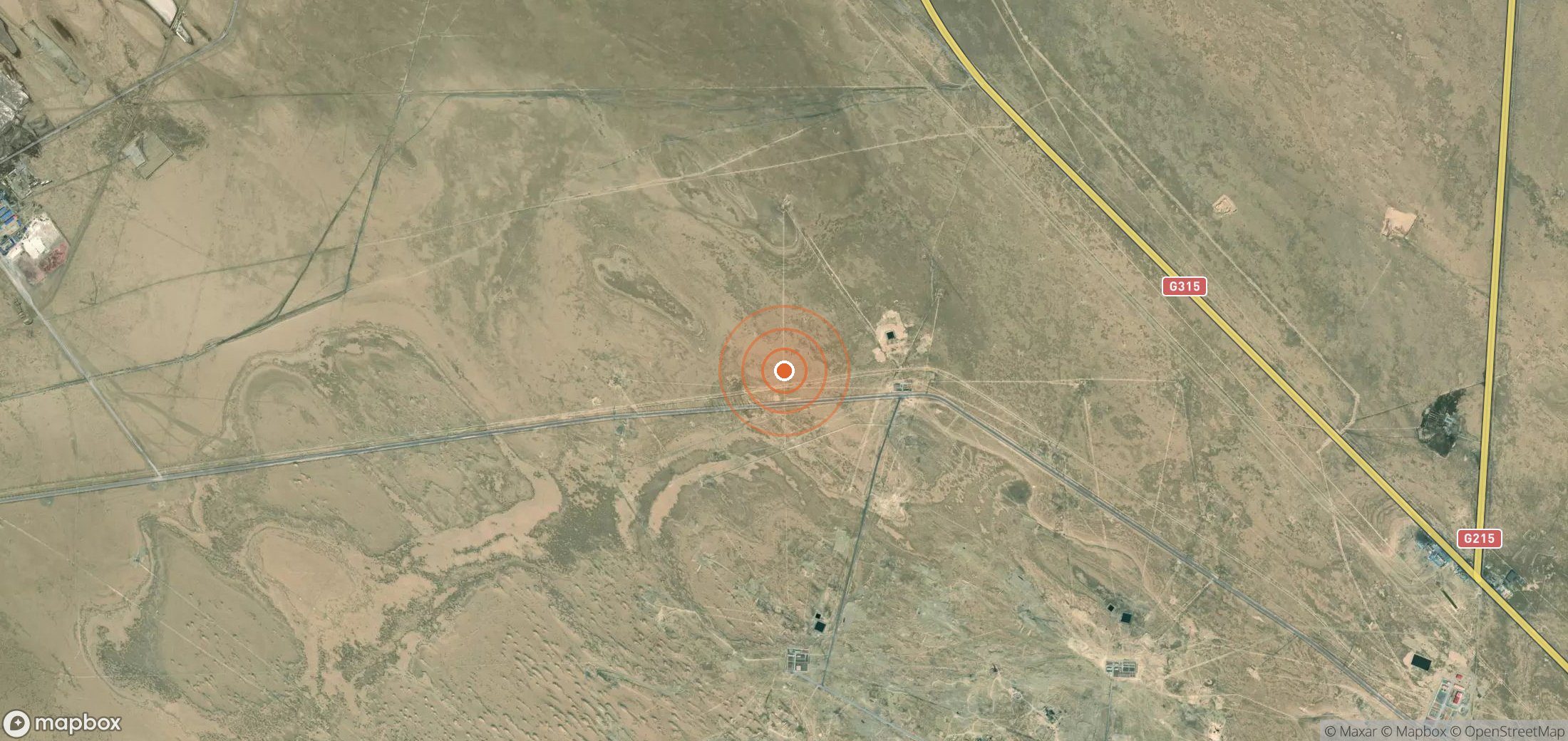 Satellite map of methane plume locations in CHN_S_684