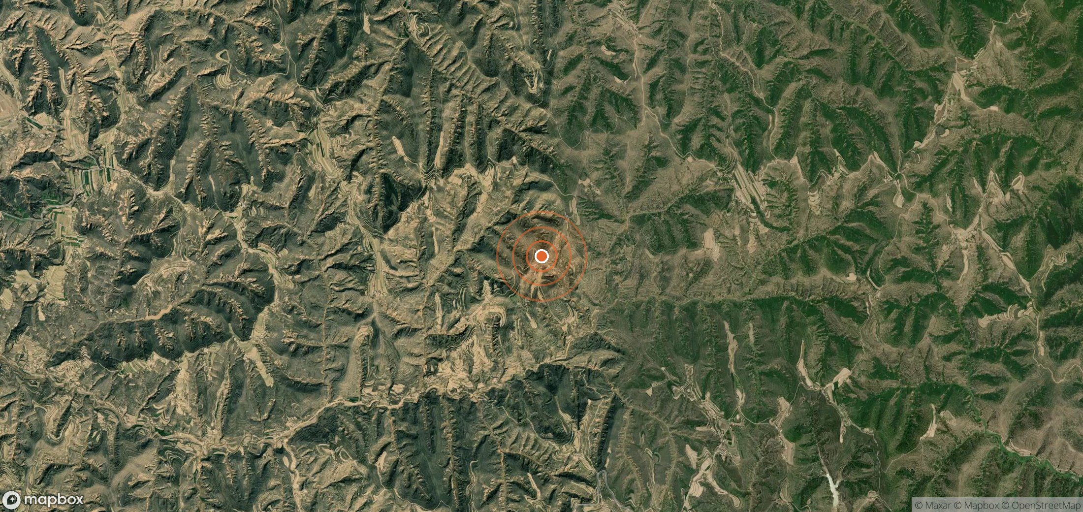 Satellite map of methane plume locations in CHN_S_694