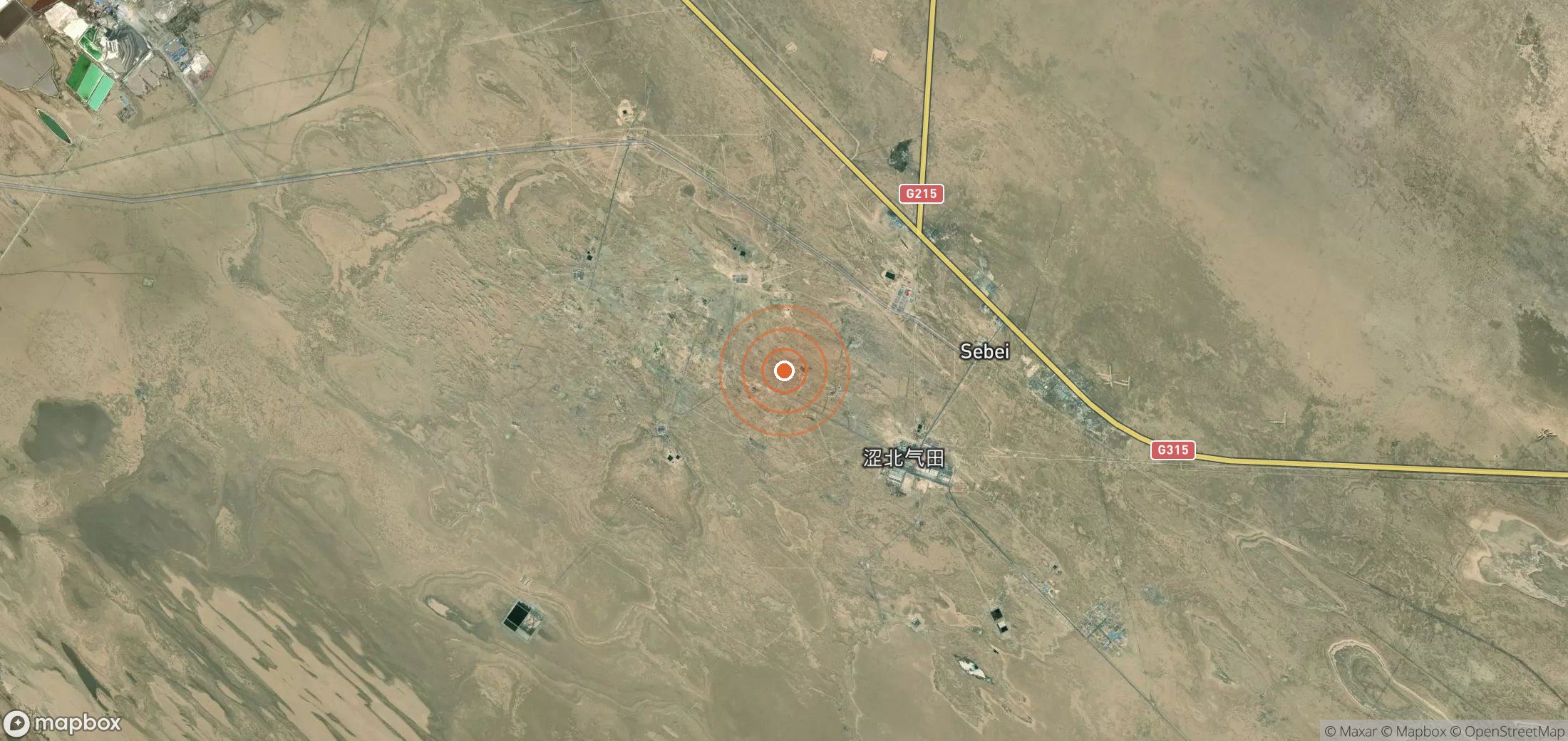 Satellite map of methane plume locations in CHN_S_708