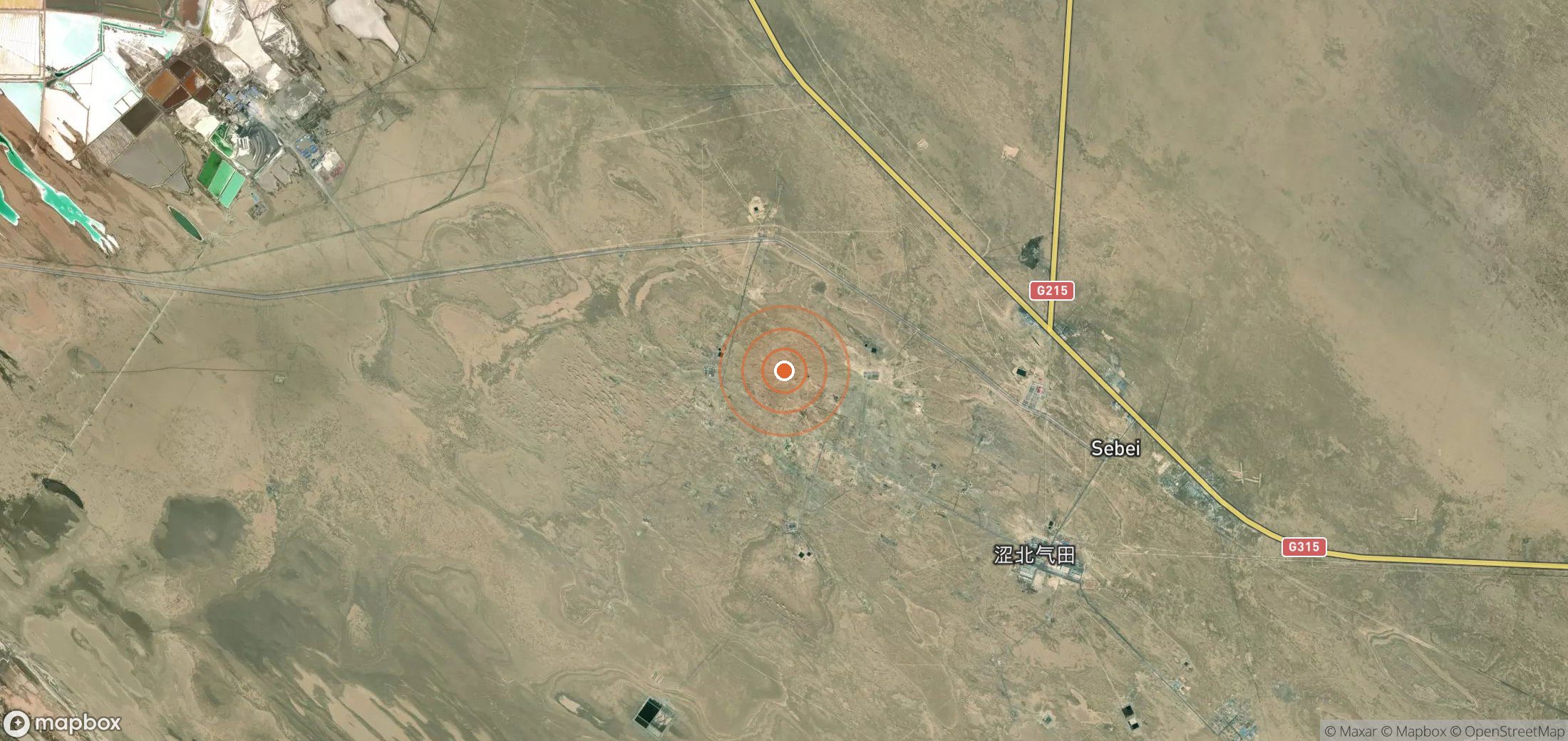 Satellite map of methane plume locations in CHN_S_709