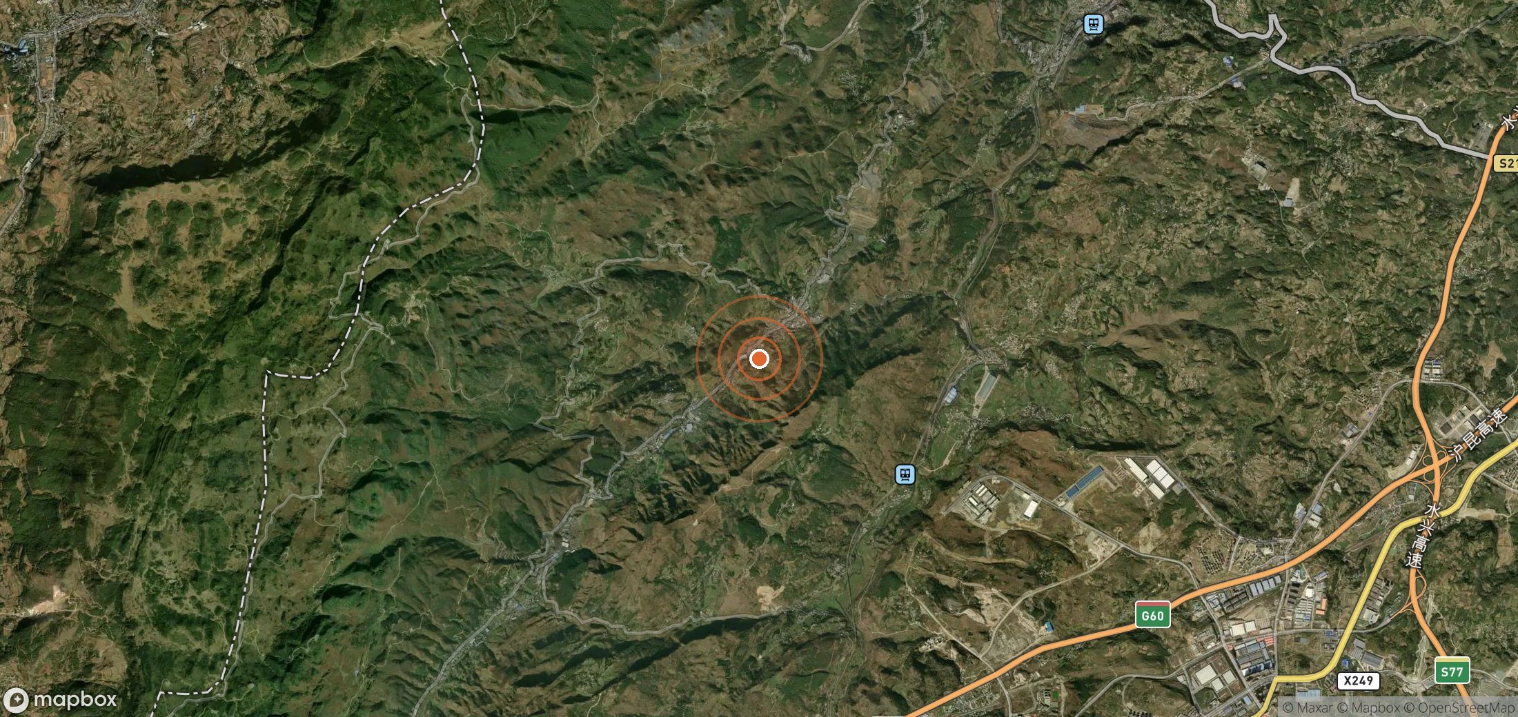 Satellite map of methane plume locations in CHN_S_712