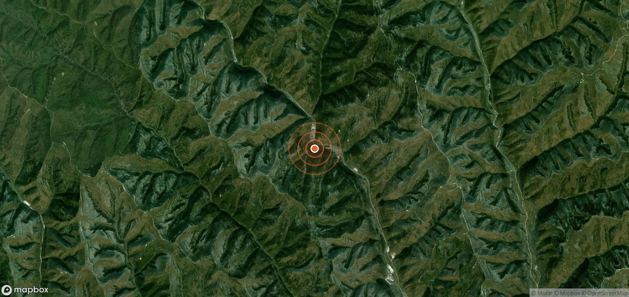 Satellite map of methane plume locations in CHN_S_721