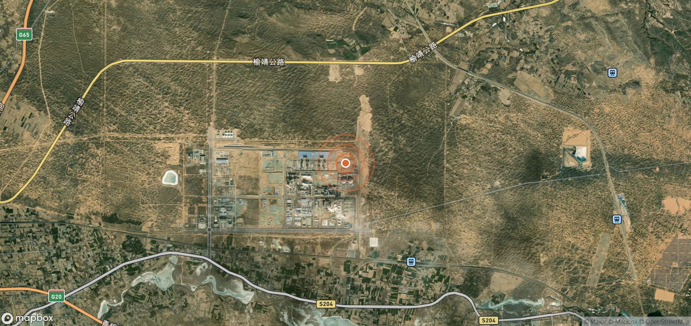 Satellite map of methane plume locations in CHN_S_732