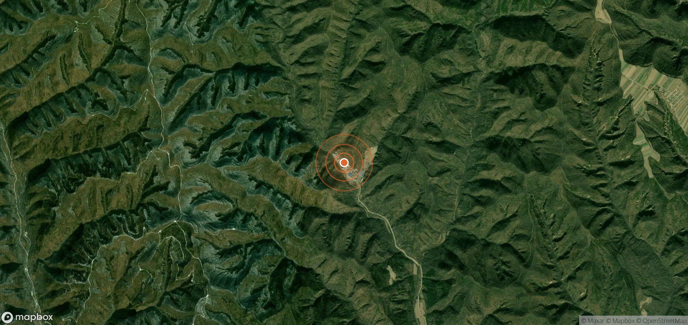 Satellite map of methane plume locations in CHN_S_741