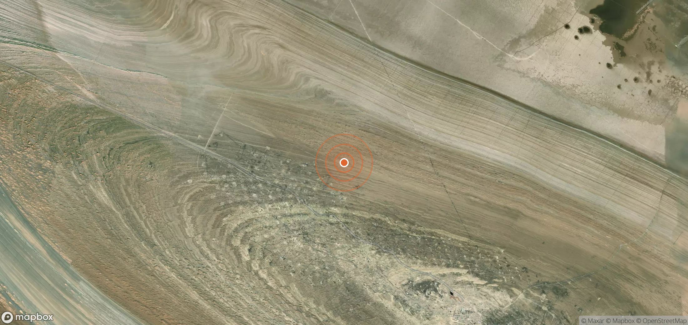 Satellite map of methane plume locations in CHN_S_746