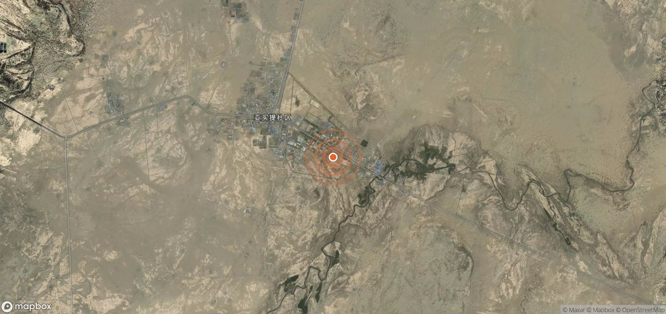 Satellite map of methane plume locations in CHN_S_747