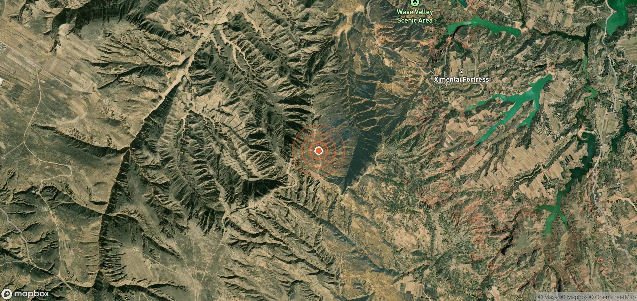 Satellite map of methane plume locations in CHN_S_748