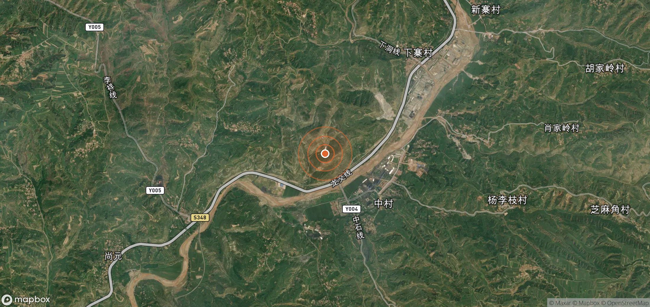 Mapa satelital de plumas de metano en CHN_S_750