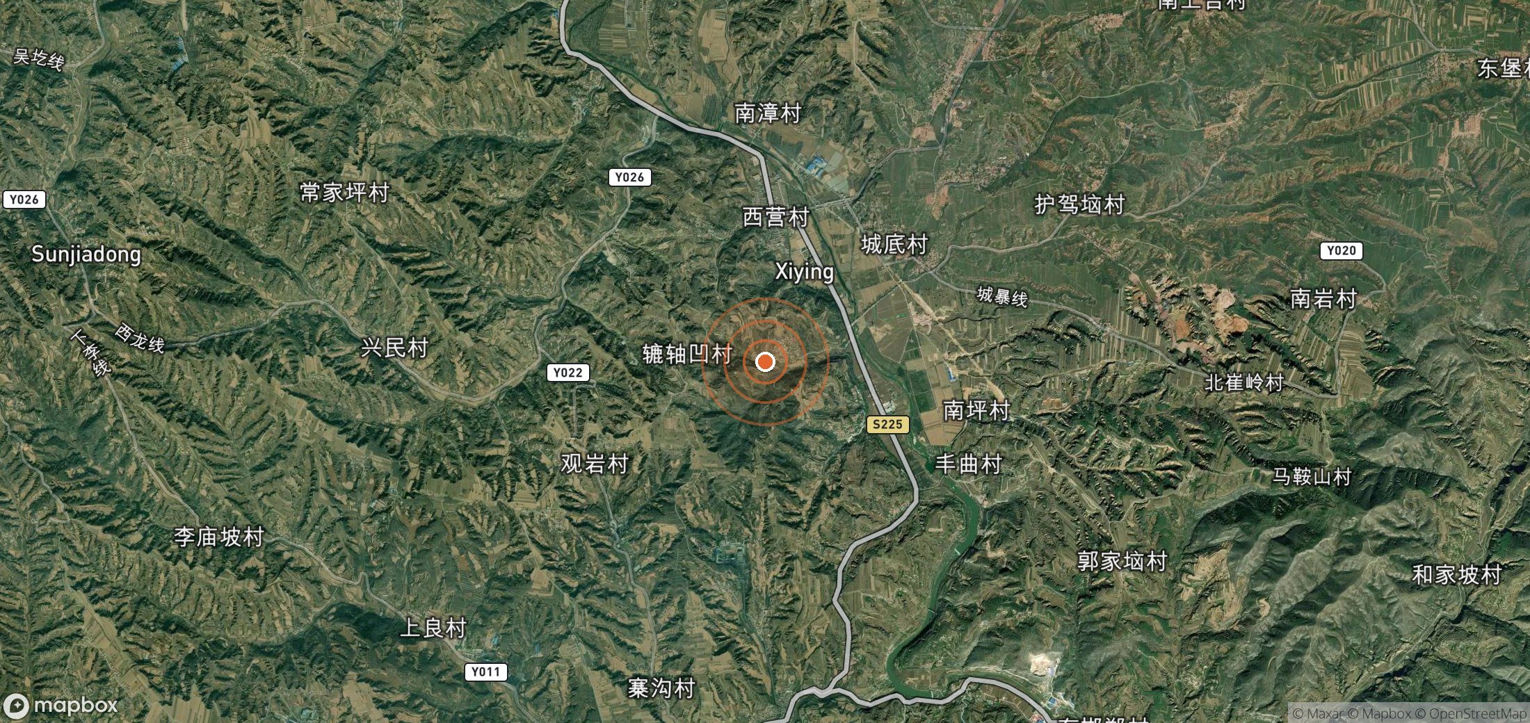 Satellite map of methane plume locations in CHN_S_754