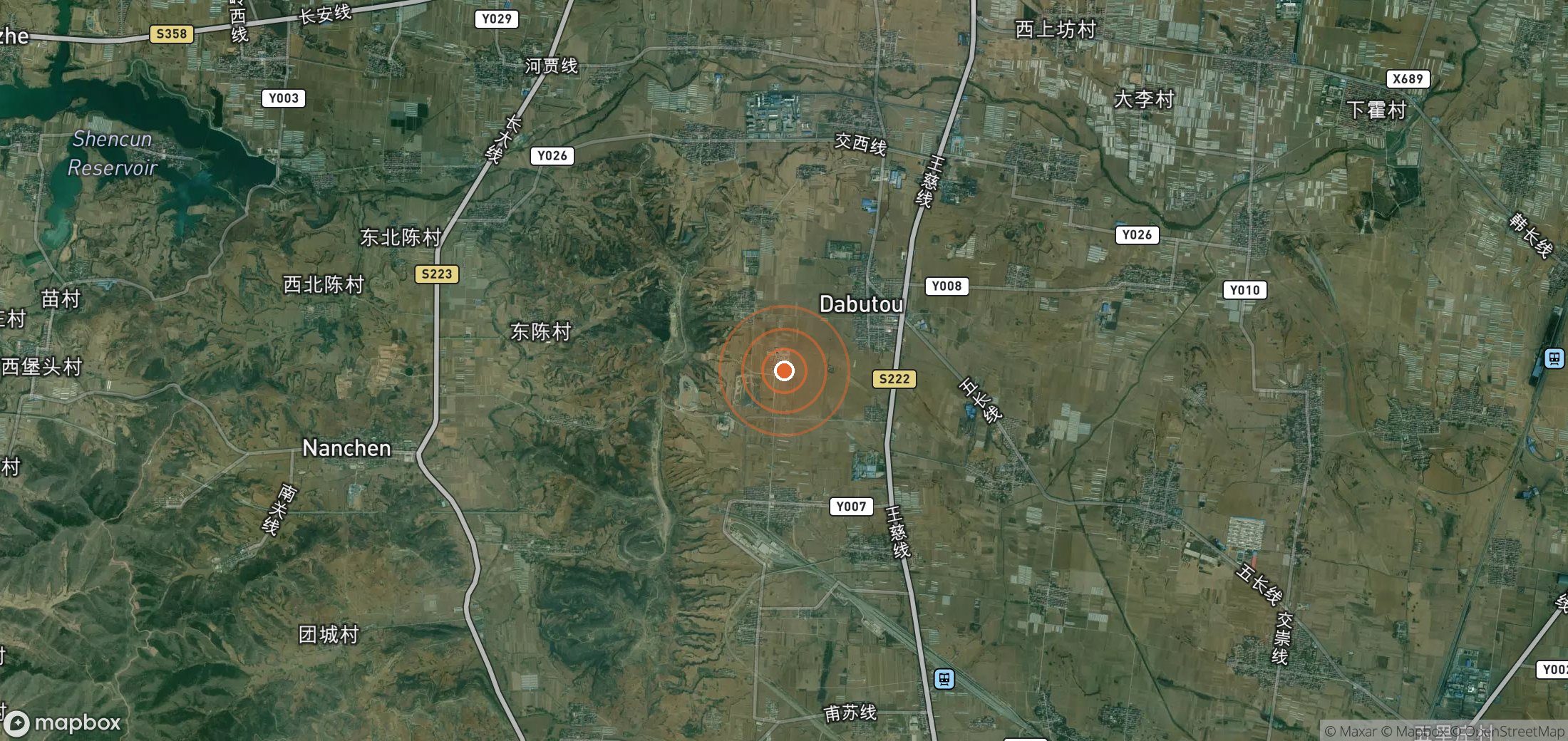 Satellite map of methane plume locations in CHN_S_766