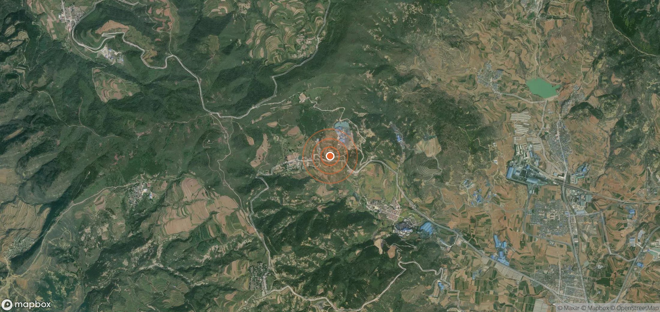 Satellite map of methane plume locations in CHN_S_785