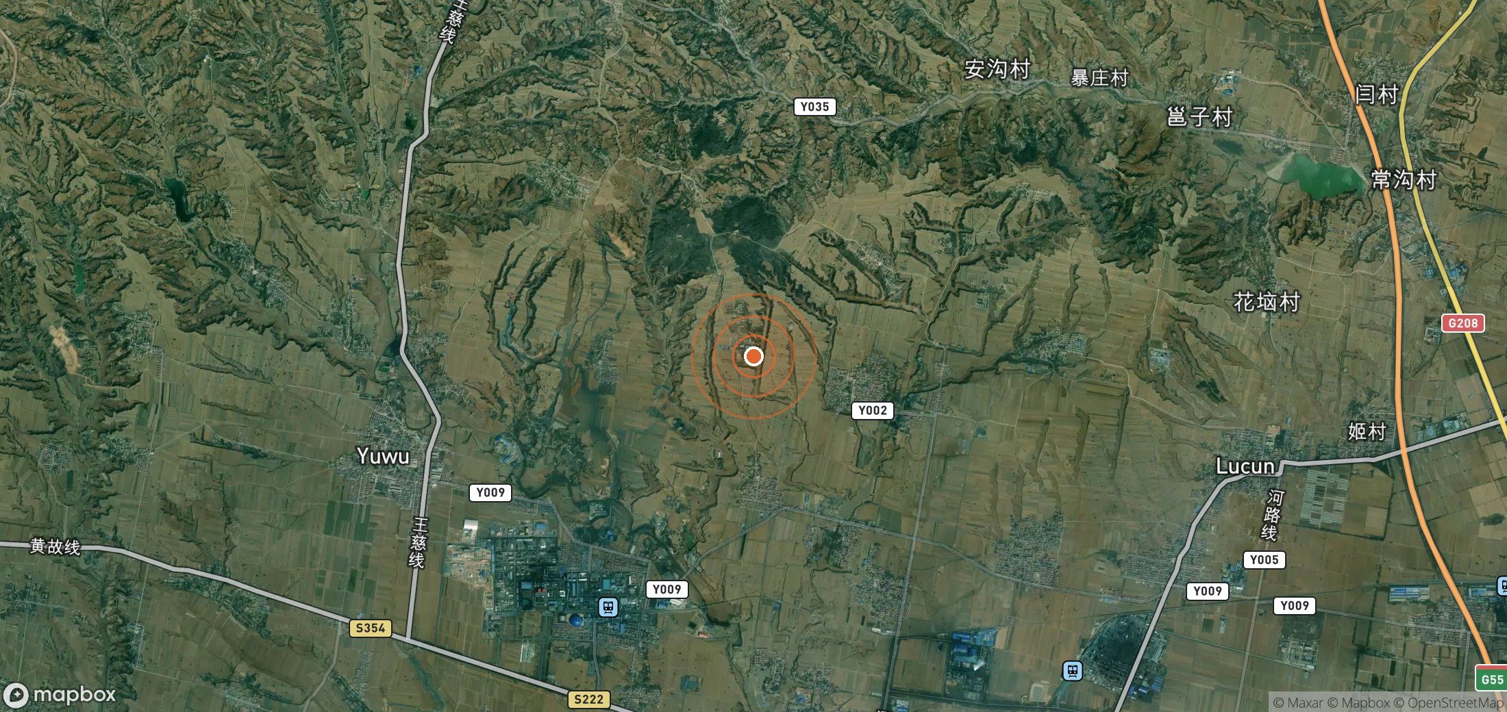 Satellite map of methane plume locations in CHN_S_795