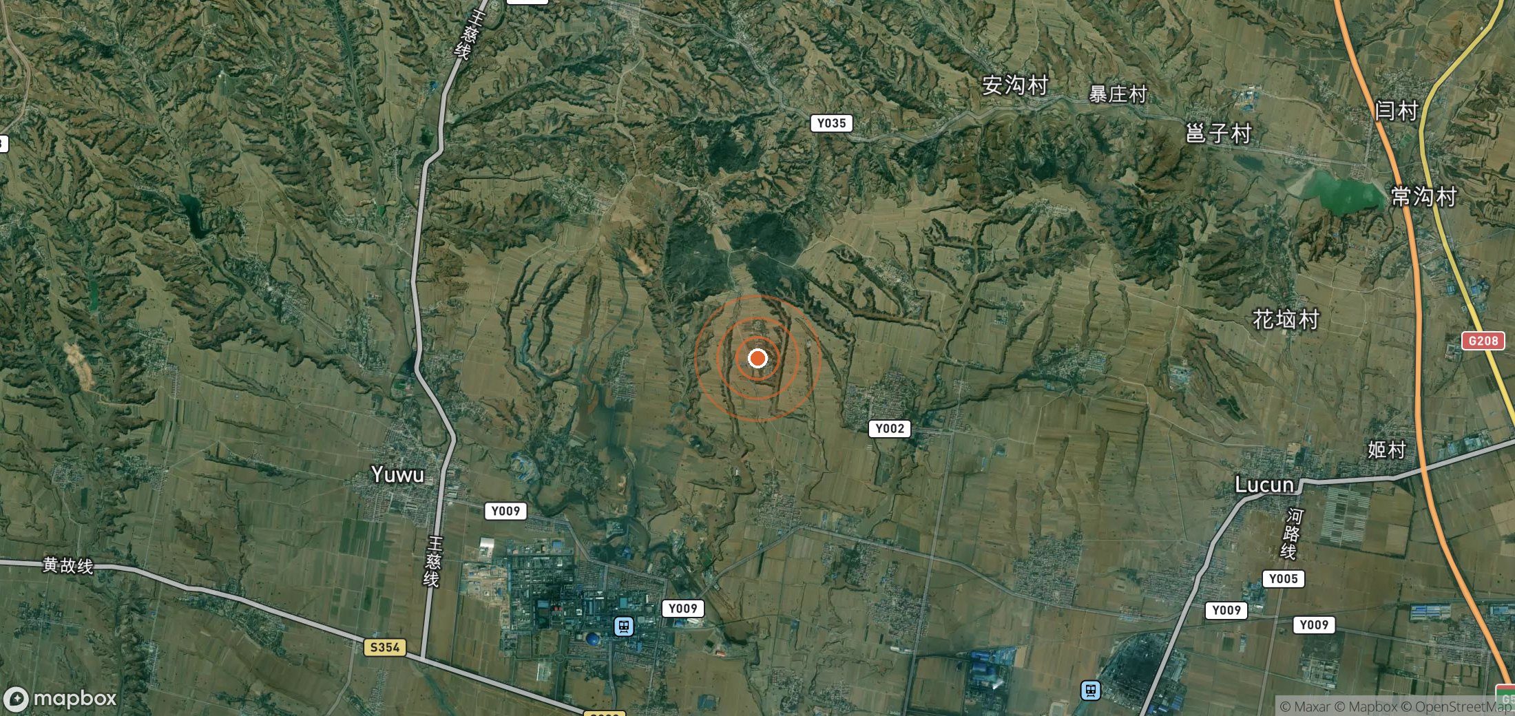 Satellite map of methane plume locations in CHN_S_798