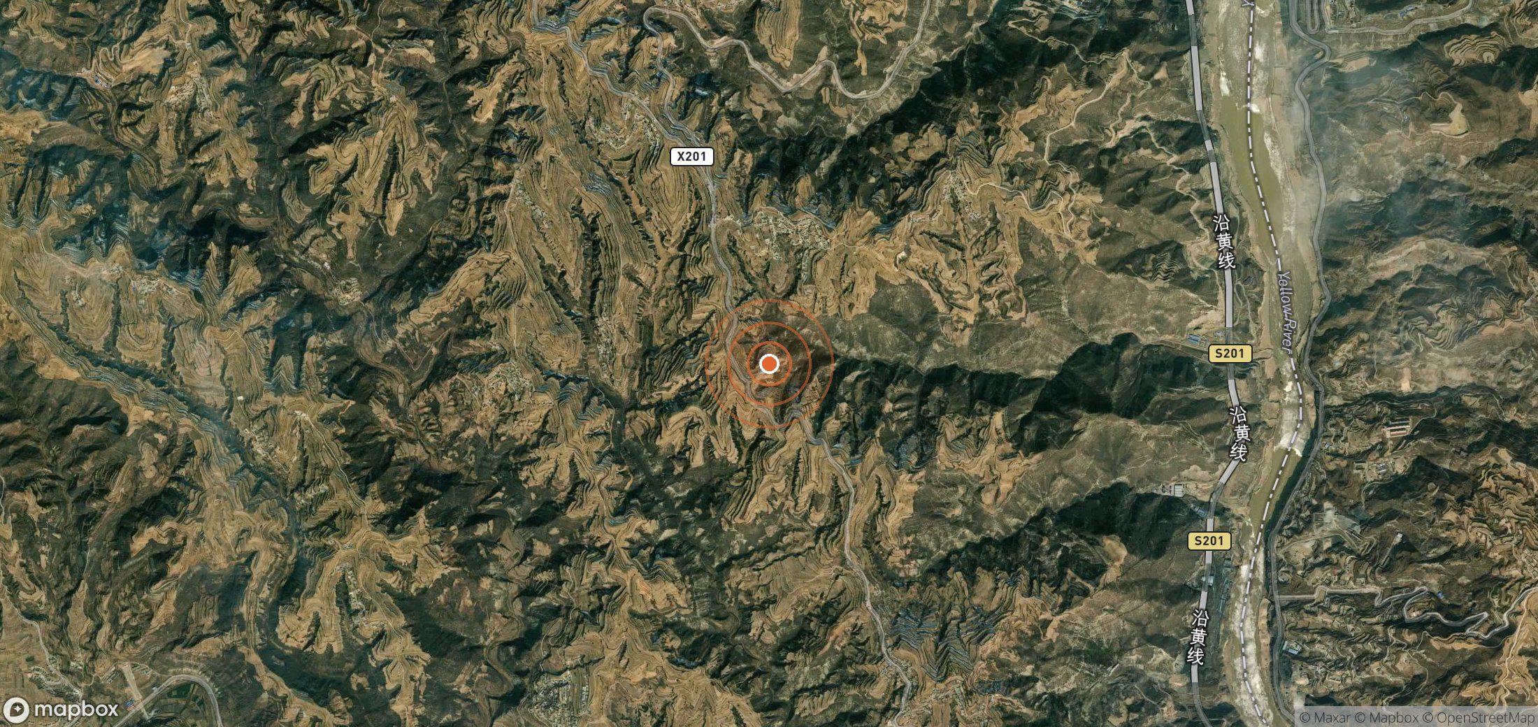 Satellite map of methane plume locations in CHN_S_803