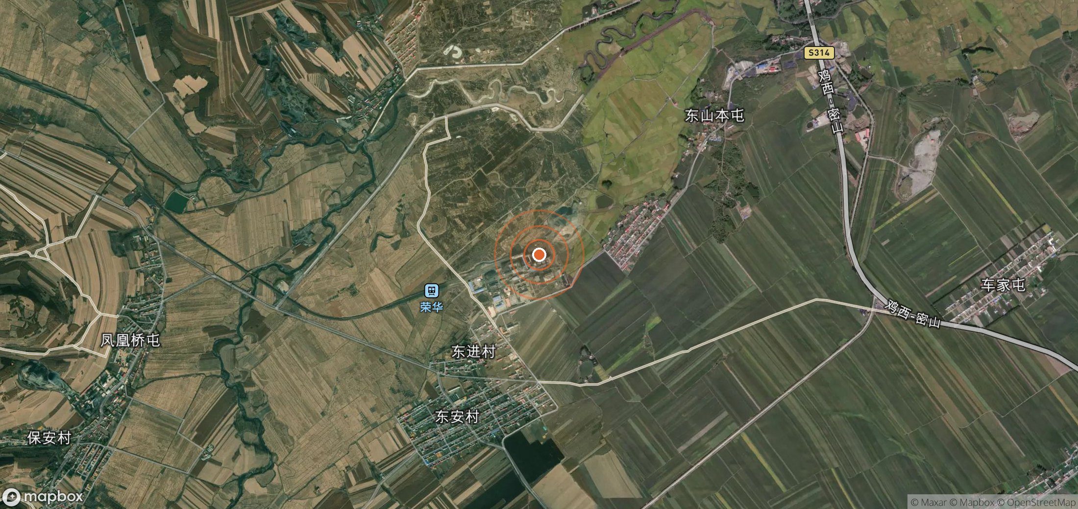 Satellite map of methane plume locations in CHN_S_810