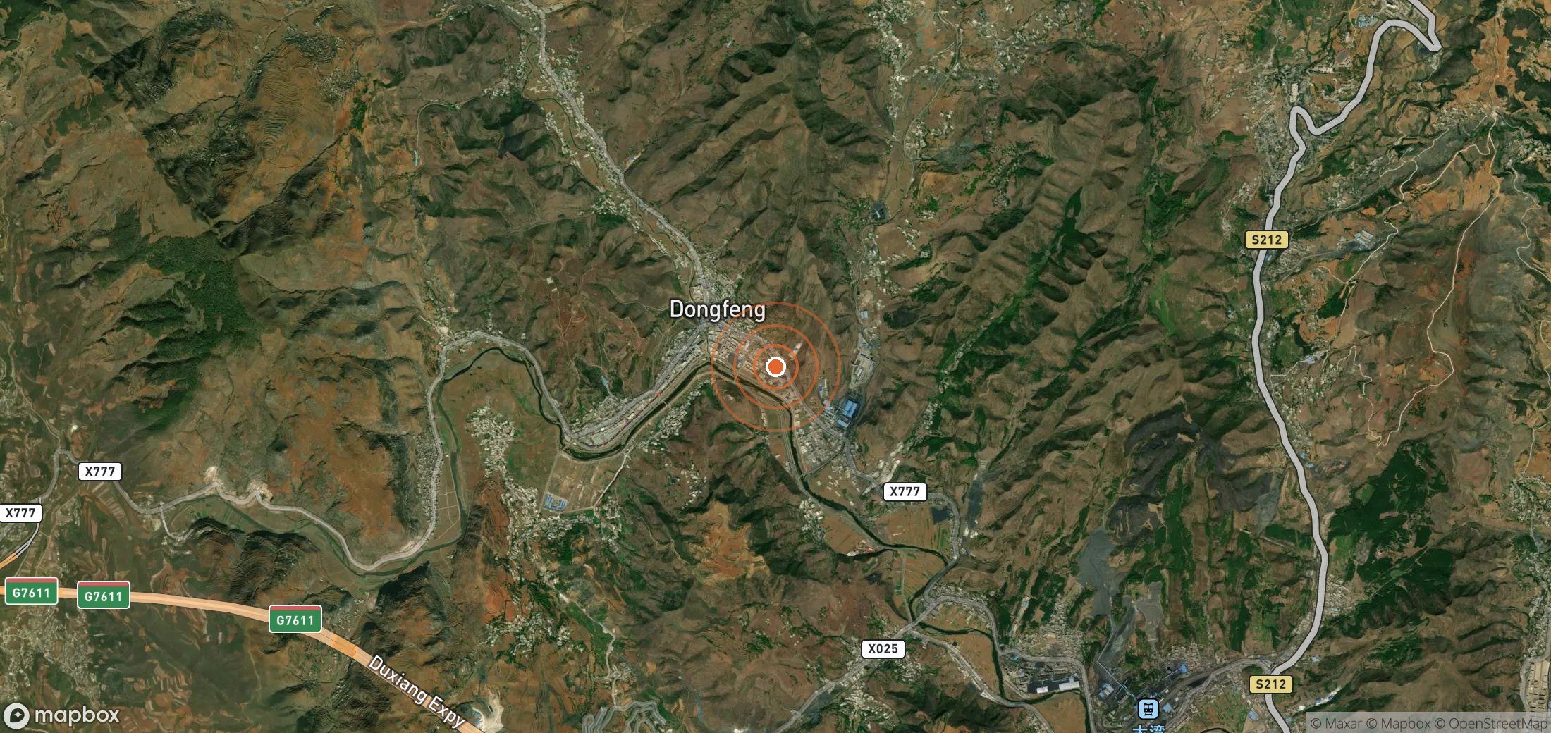 Satellite map of methane plume locations in CHN_S_818